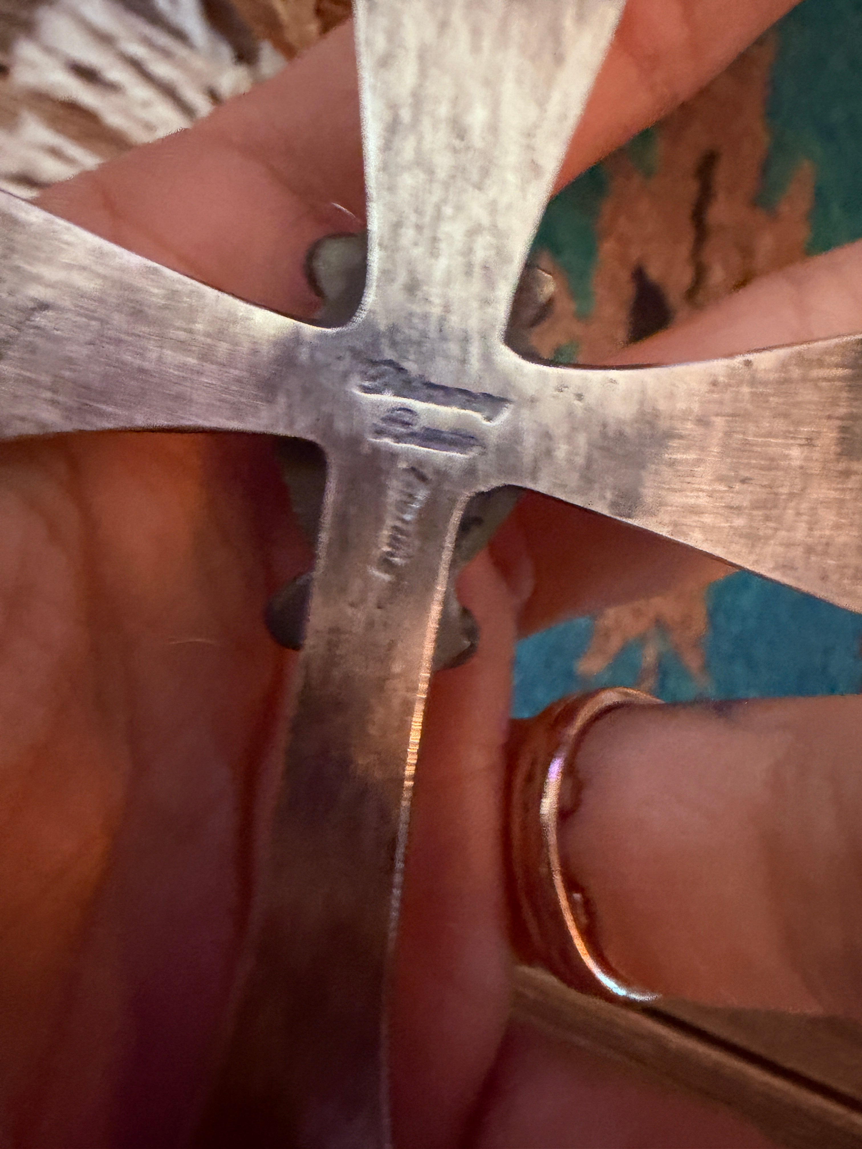 Handcrafted Golden Hills Turquoise & Sterling Silver Cross Pendant by Chimney Butte