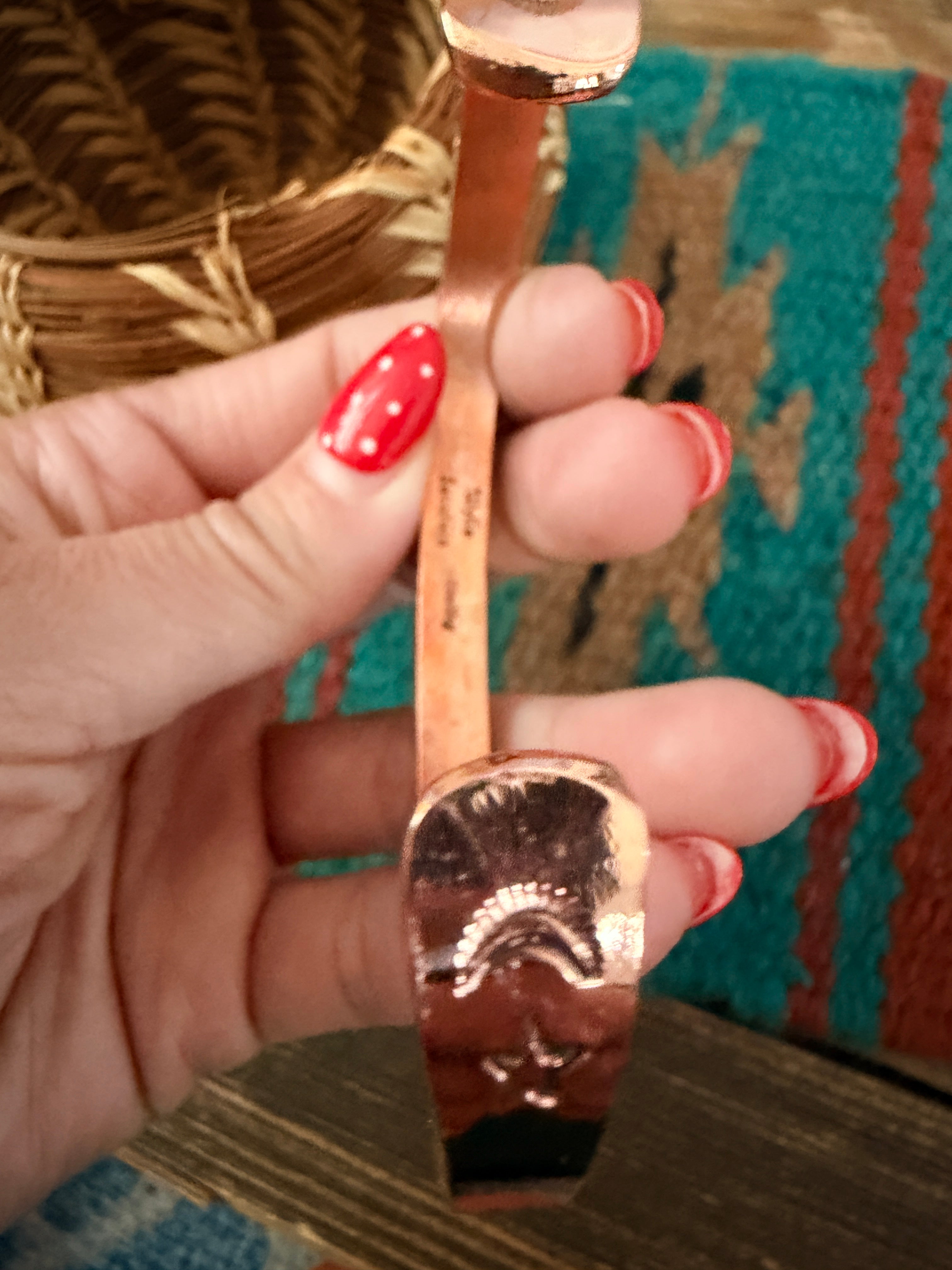 Handcrafted Copper & Sterling Silver Cuff Bracelet by Wylie Secatero