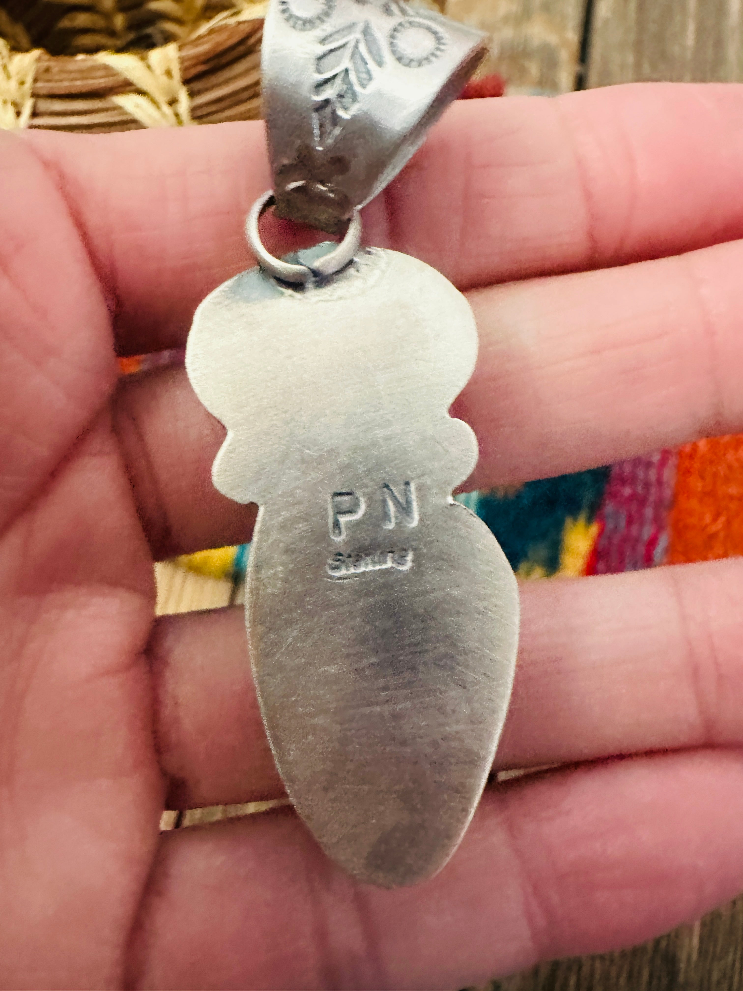 Handcrafted Sterling Silver & Multi Turquoise Pendant