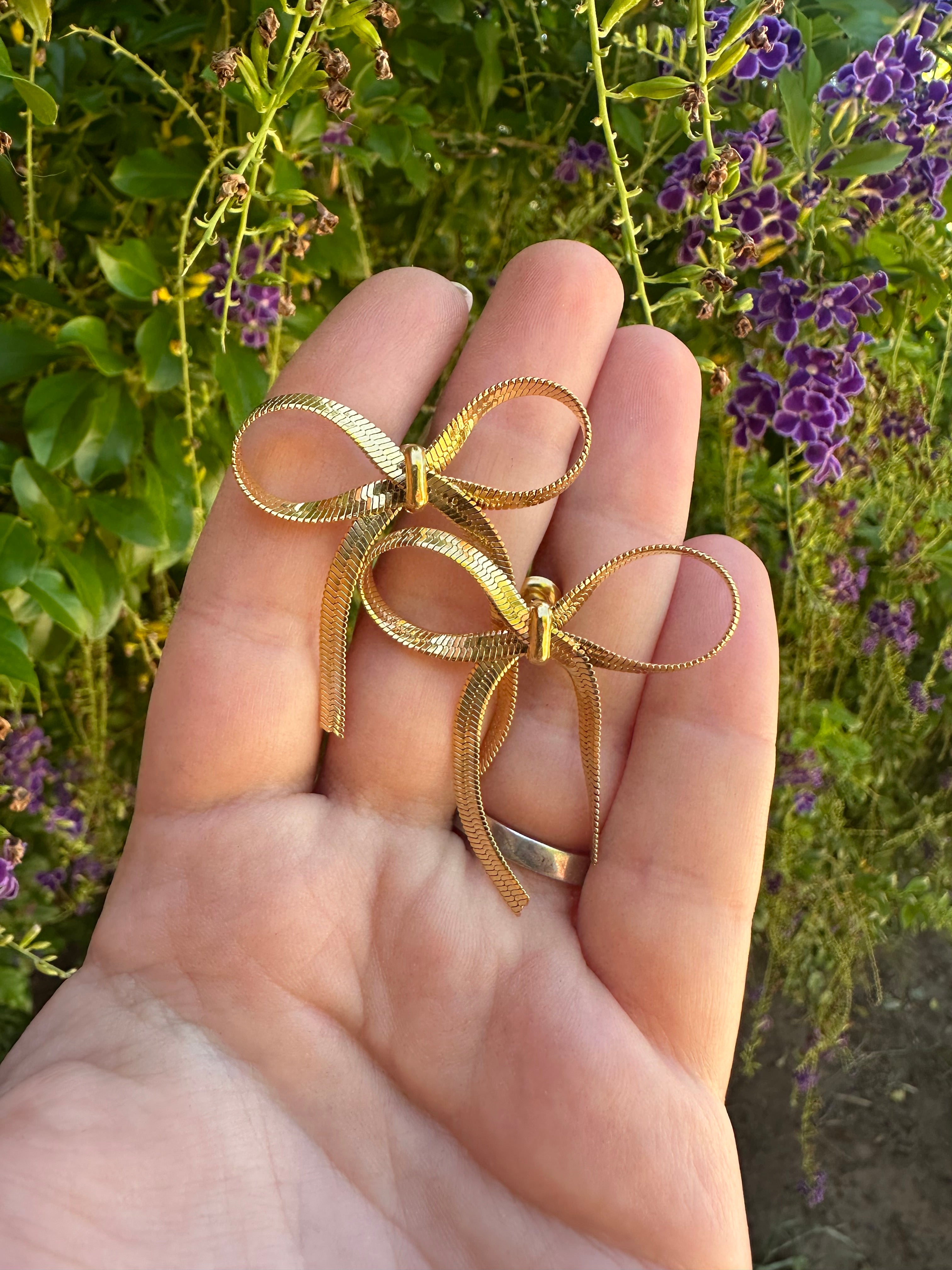 “The Golden Collection” Handmade BOW Gold Plated Earrings