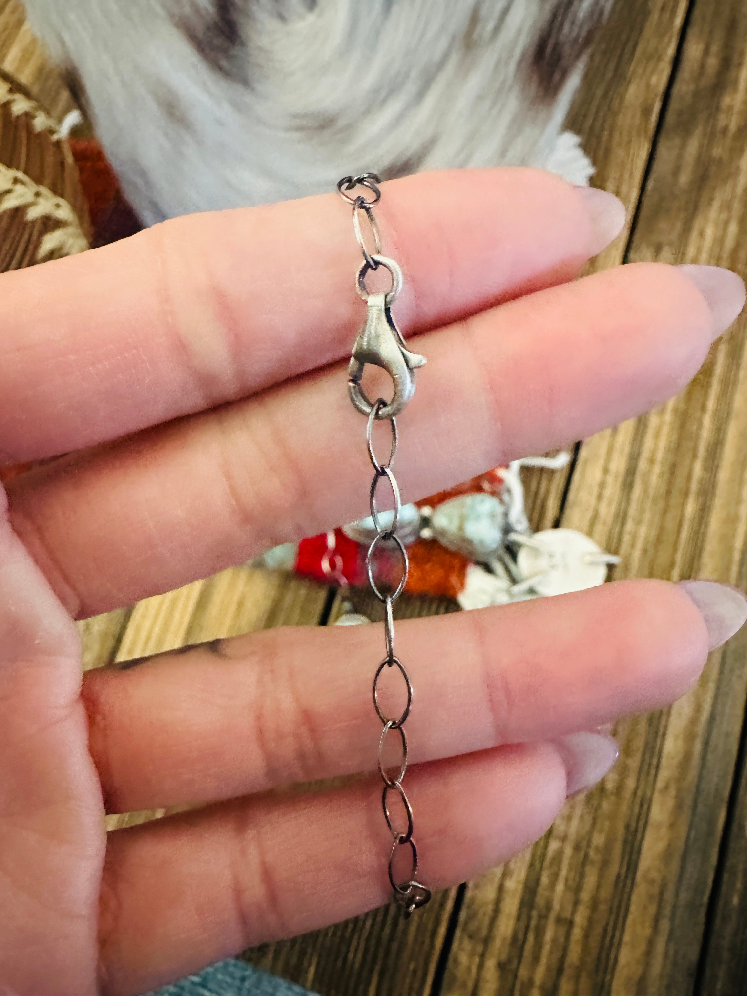 Handcrafted Dry Creek Turquoise & Sterling Silver Lariat Necklace