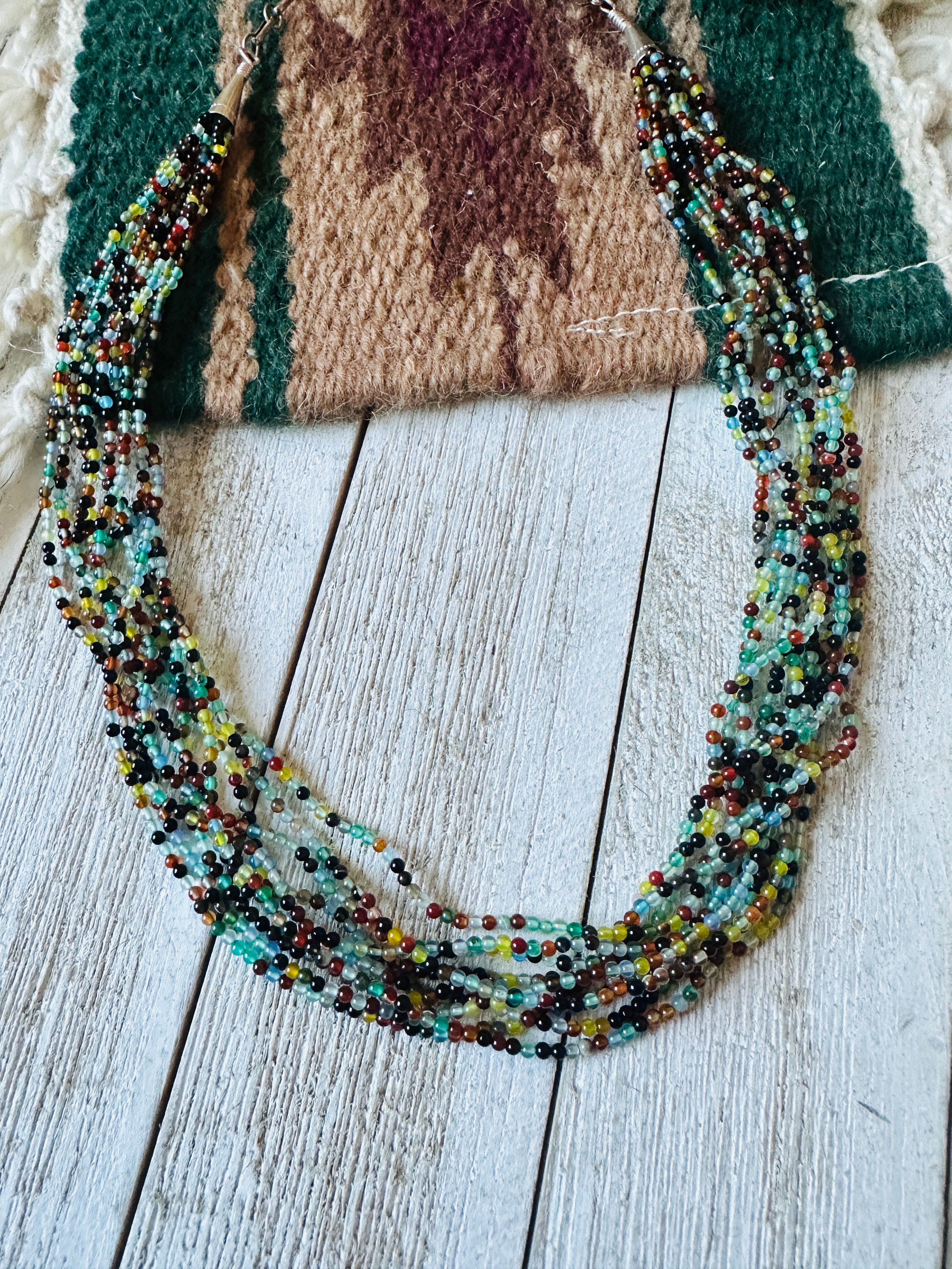 Navajo Handmade Multicolor Beaded Necklace