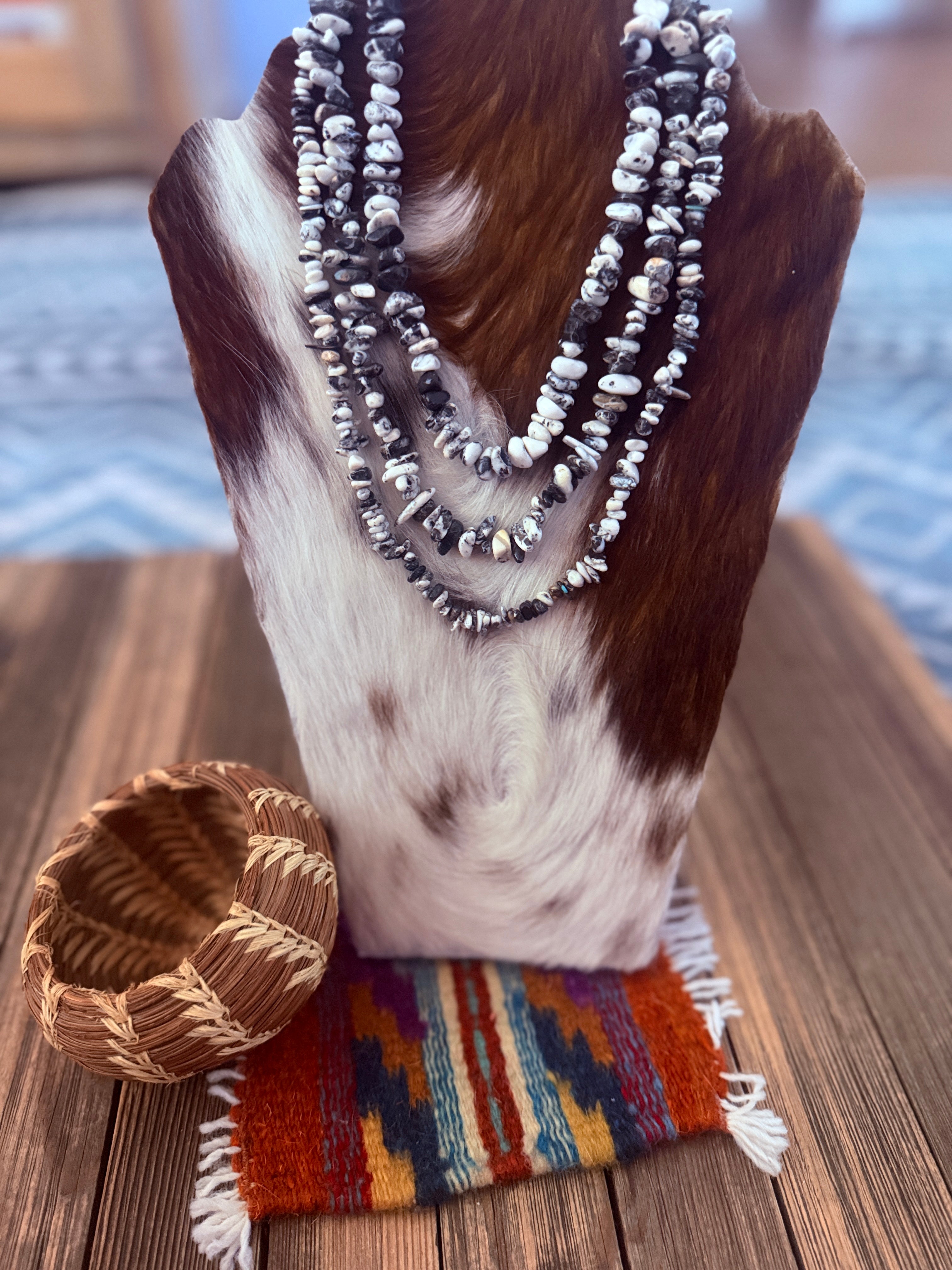 Handcrafted White Buffalo & Sterling Silver Beaded Necklace