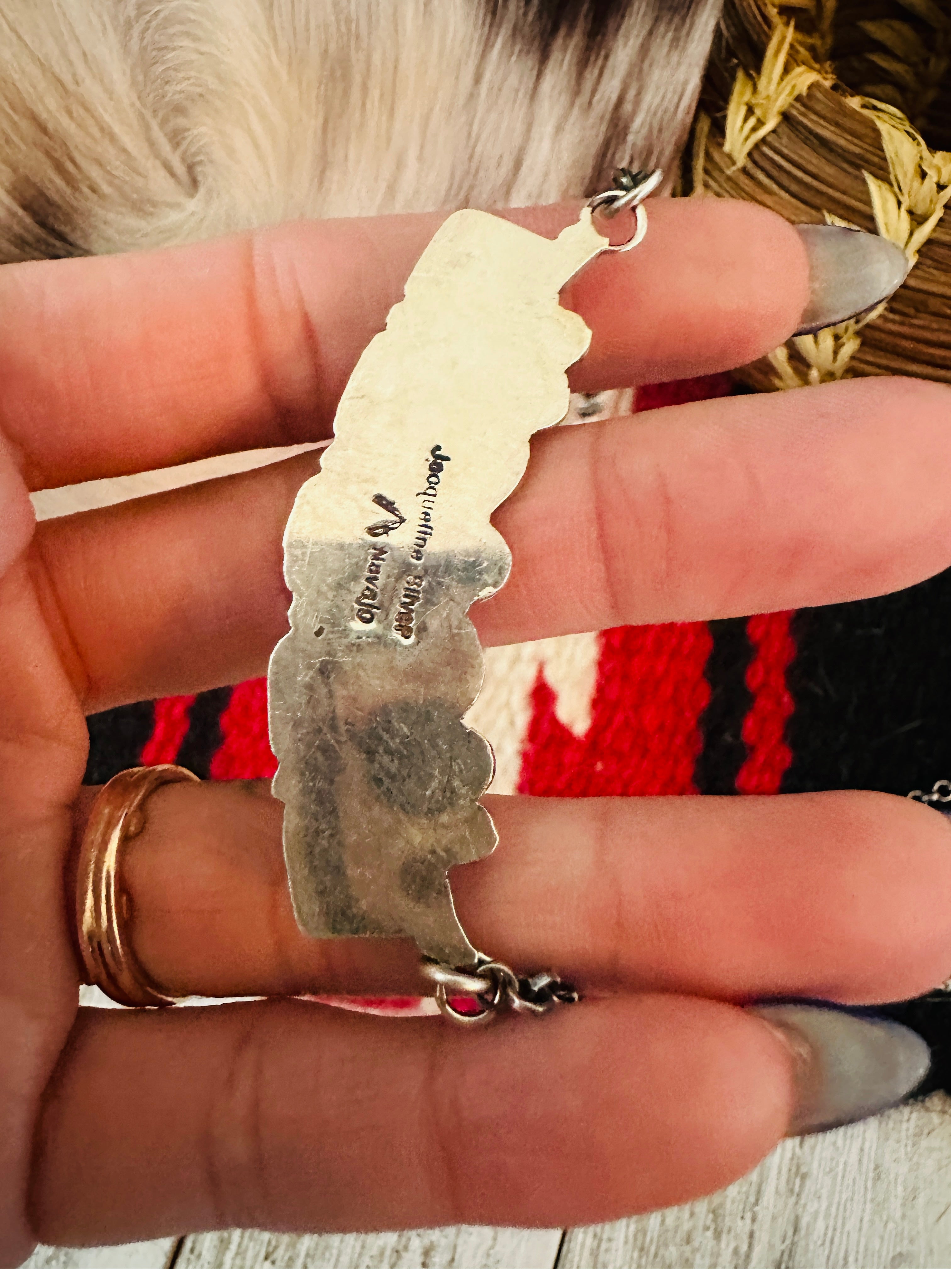 Handcrafted Sterling Silver & Royston Turquoise Necklace by Jacqueline Silver