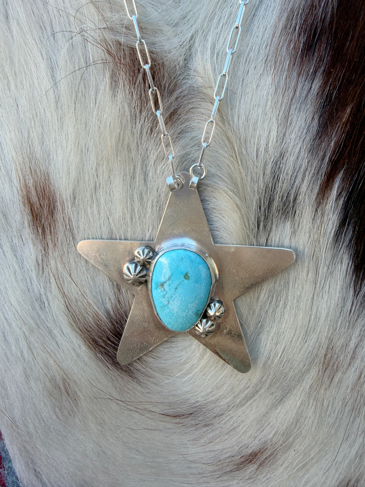 Handmade Sterling Silver & Turquoise Star Necklace