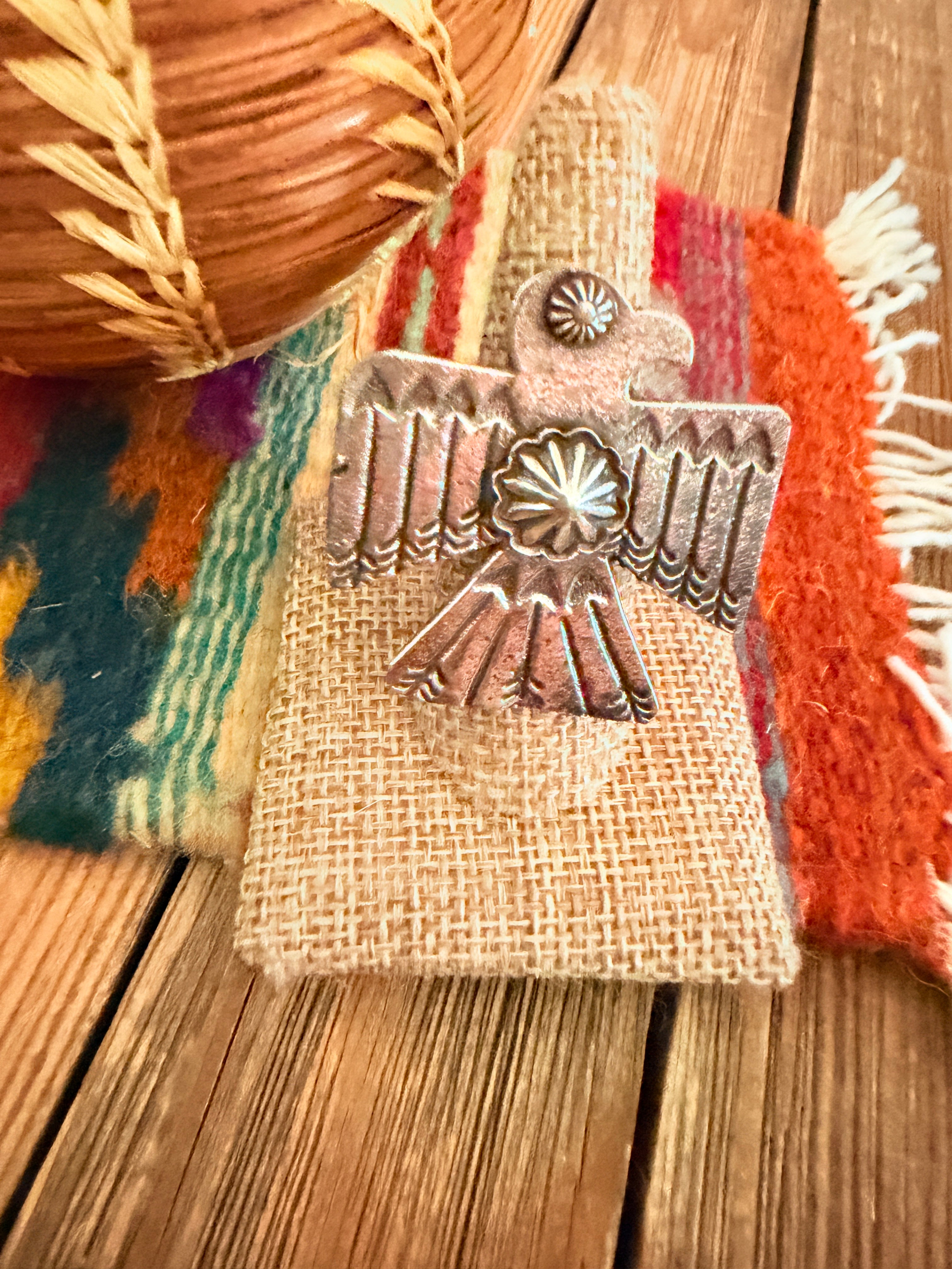 Handcraftedt Sterling Silver Thunderbird Adjustable Ring by Kevin Billah