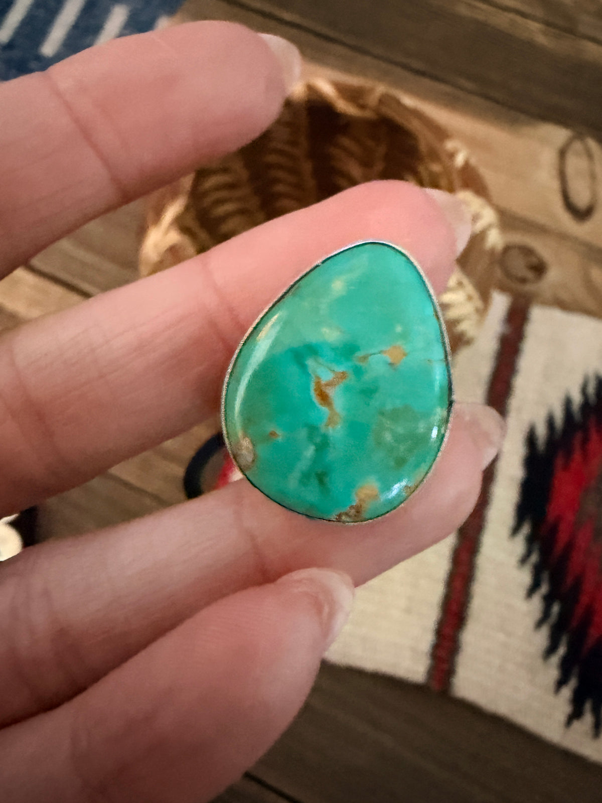 Handcrafted Turquoise & Sterling Silver Hair Tie Charm