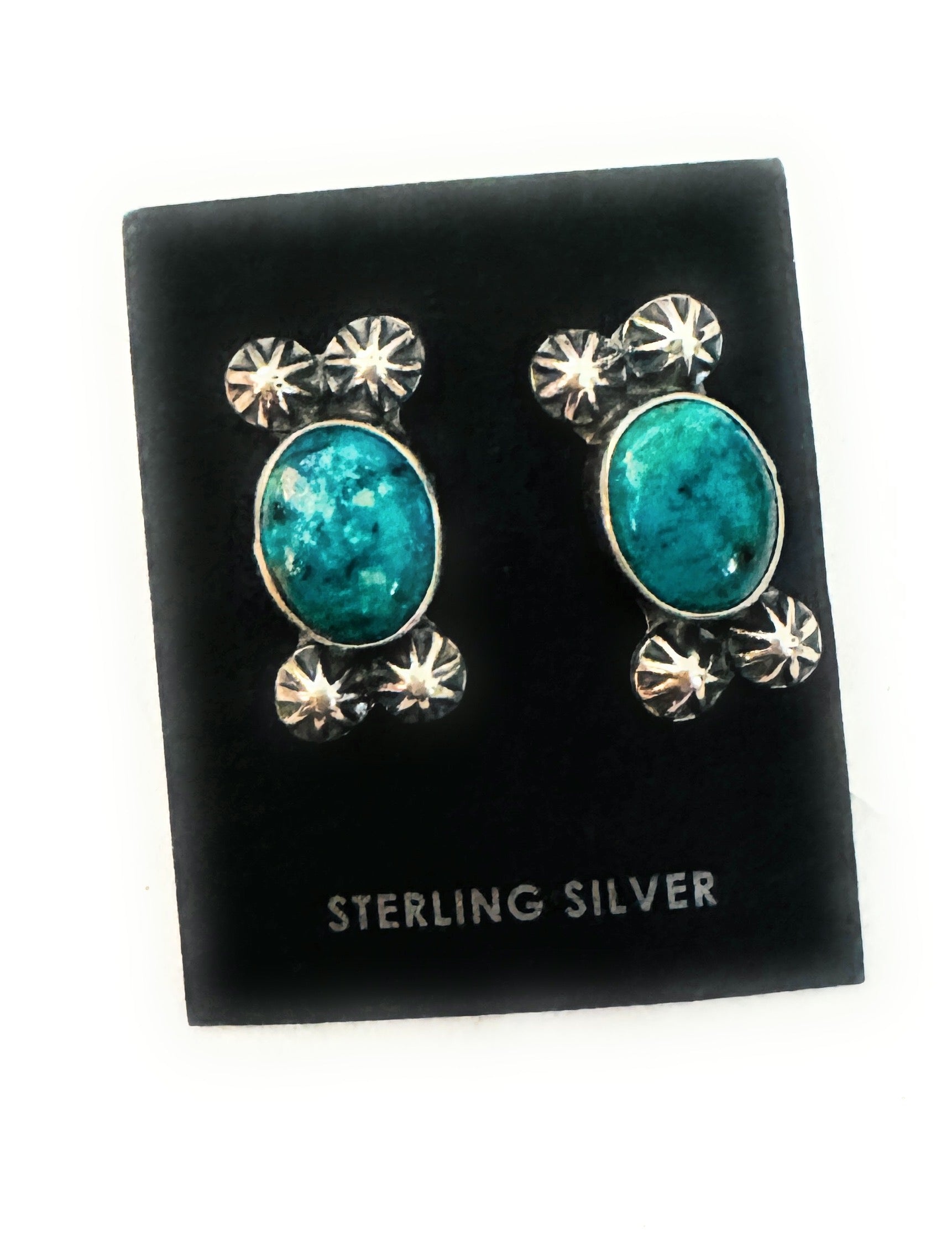 Navajo Sterling Silver & Turquoise Post Earrings