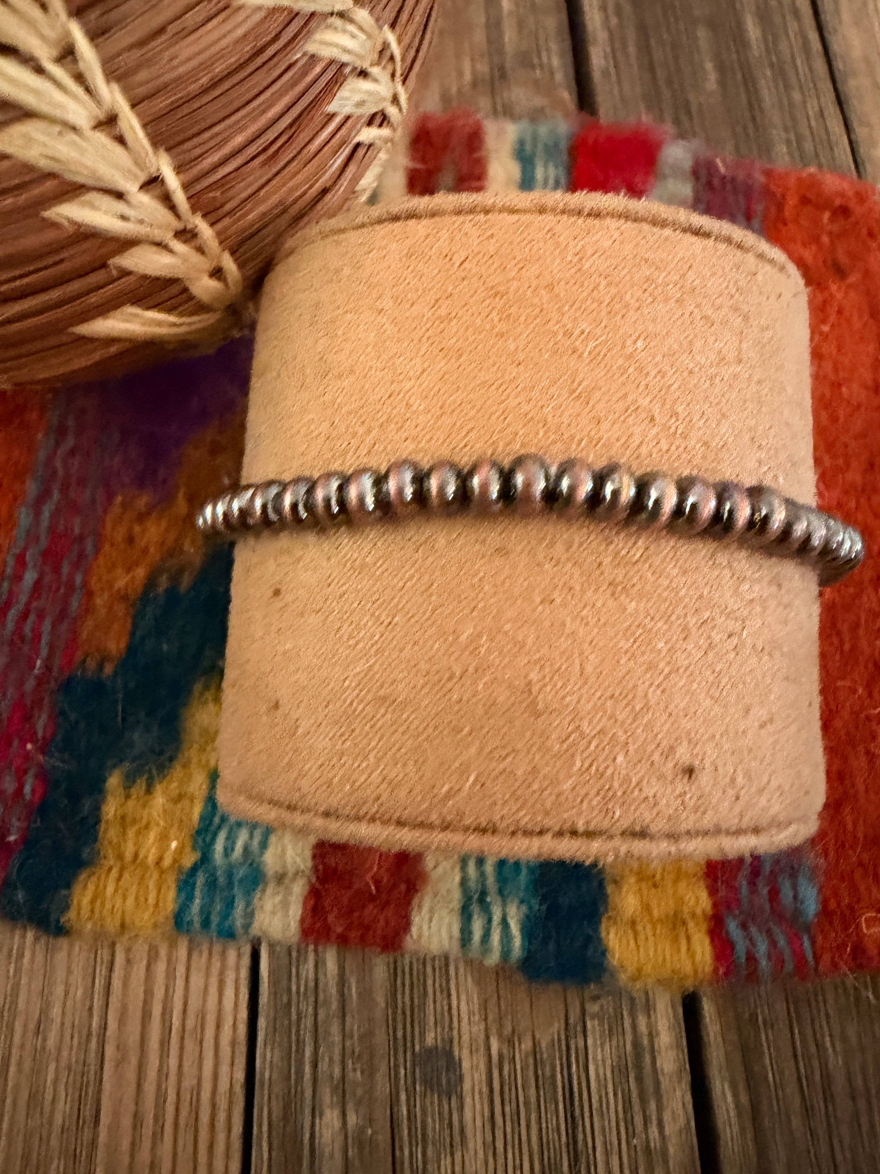 Handcrafted Copper Beaded Stretch Bracelet