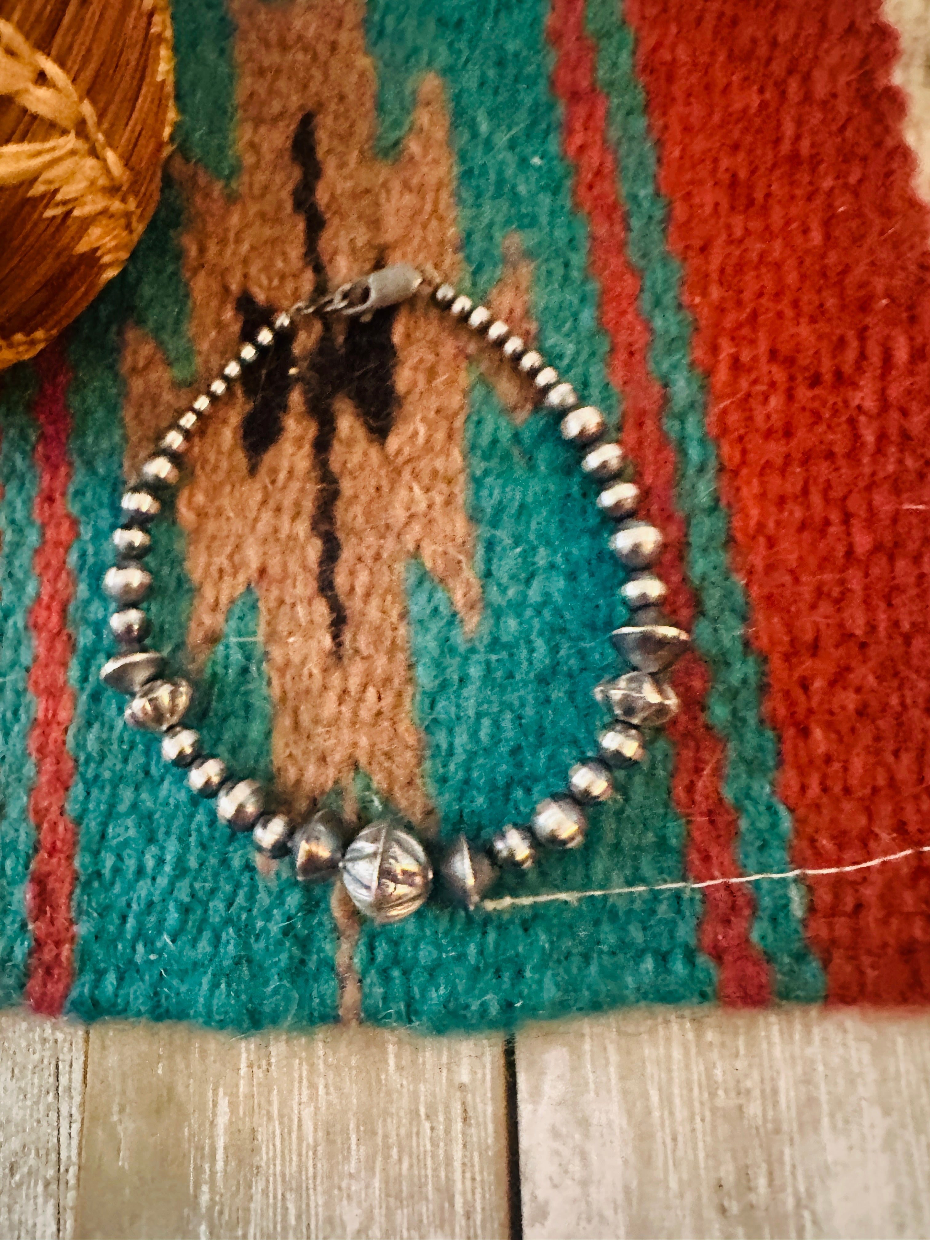 Handcrafted Sterling Silver Beaded Bracelet