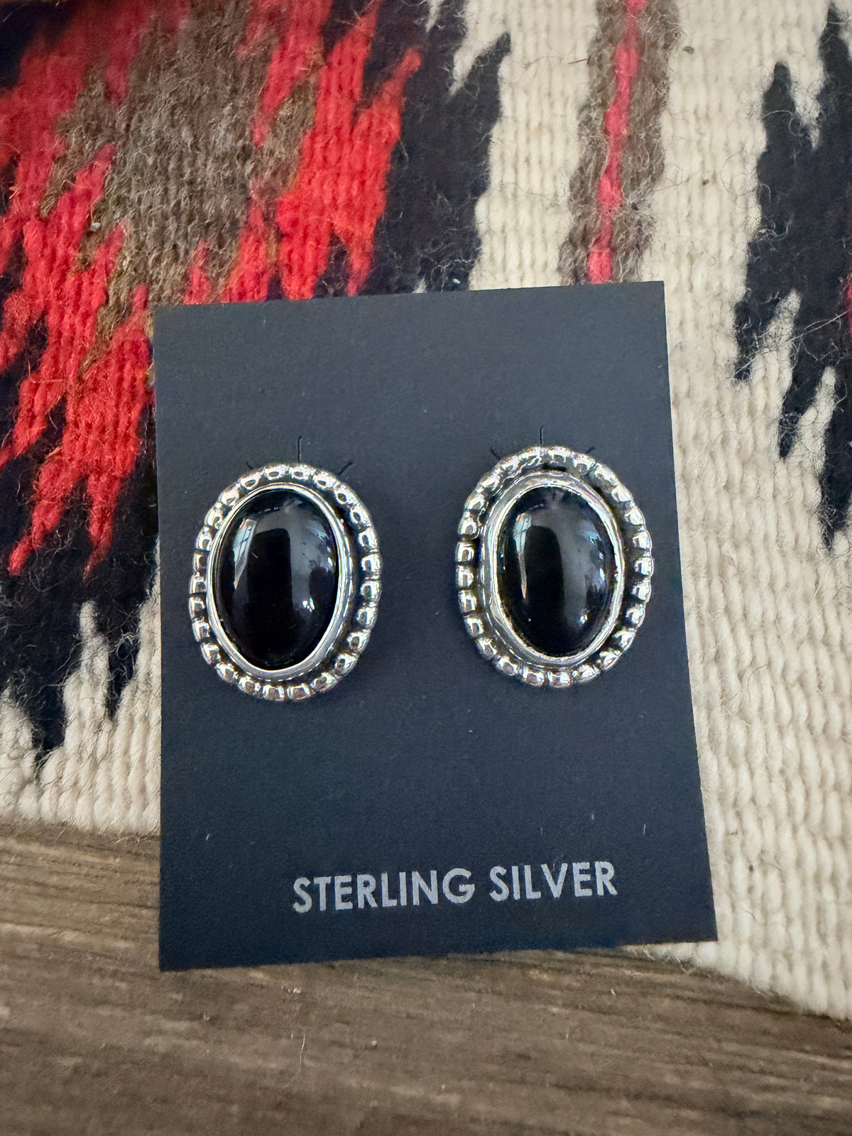 Handcrafted Onyx & Sterling Silver Post Earrings
