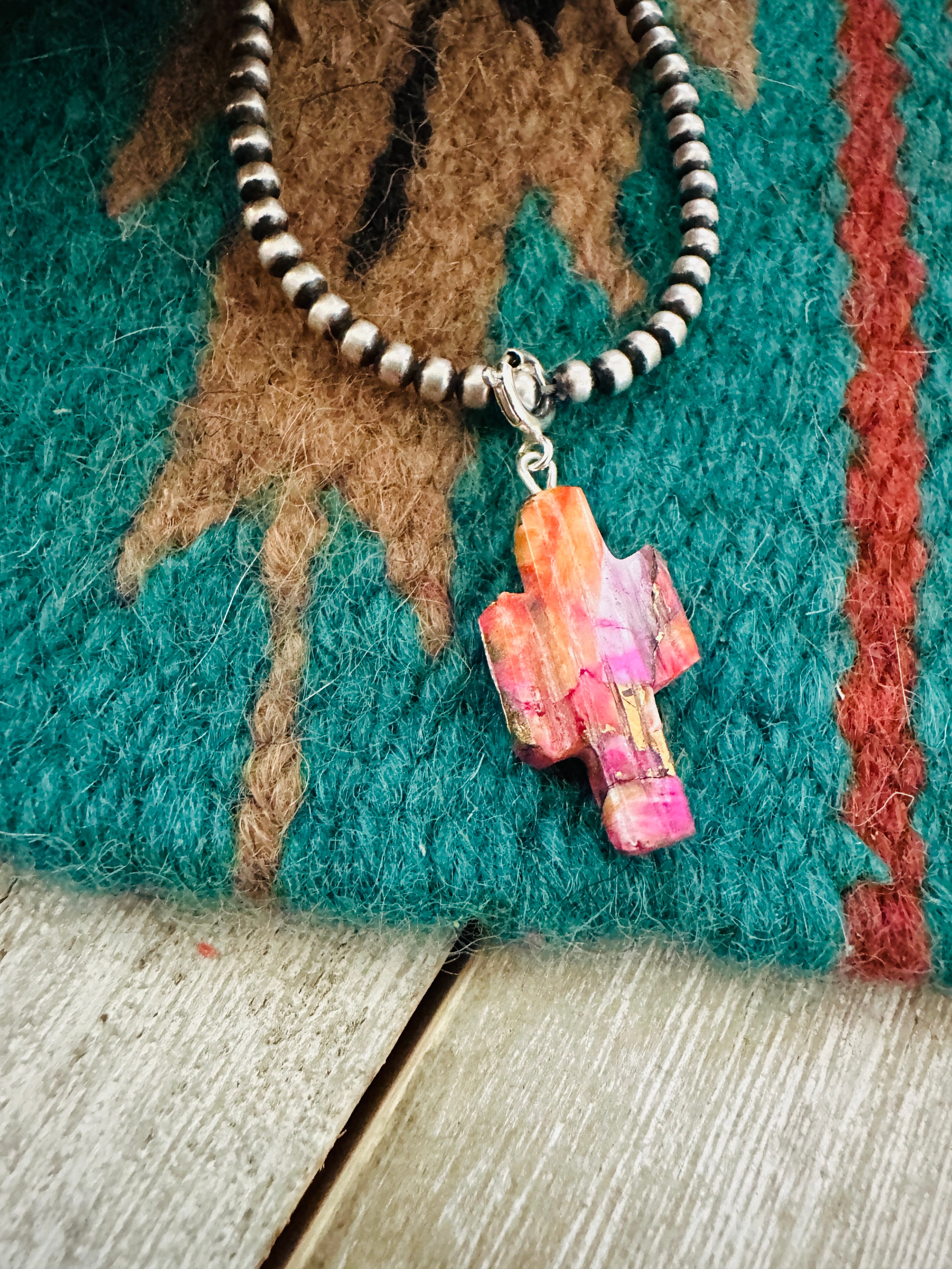 Handcrafted & Hand Carved Pink Mojave Saguaro Cactus Charm