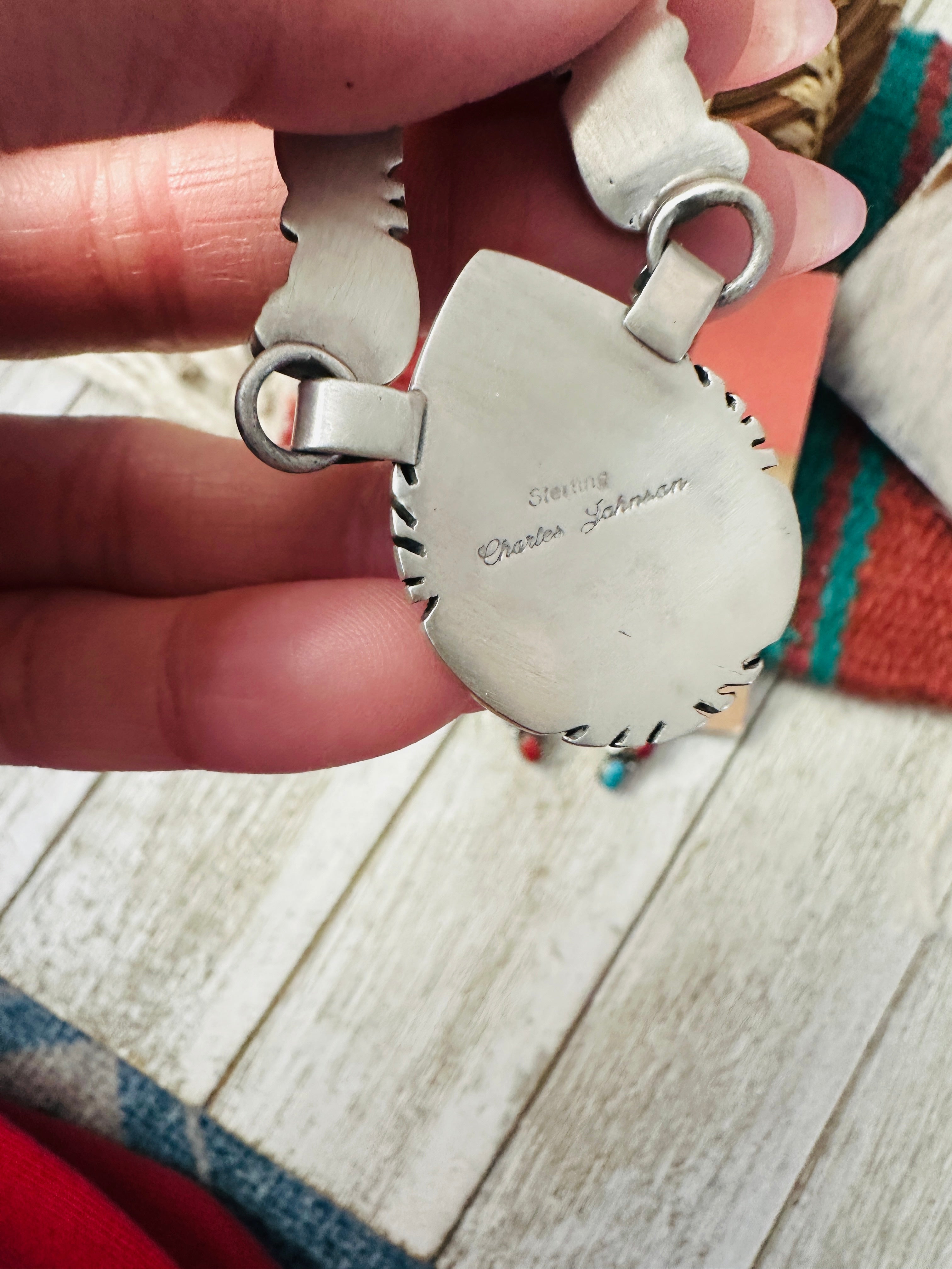 Handcrafted Multi Stone & Sterling Silver Cluster Necklace and Earring Set by Charles Johnson