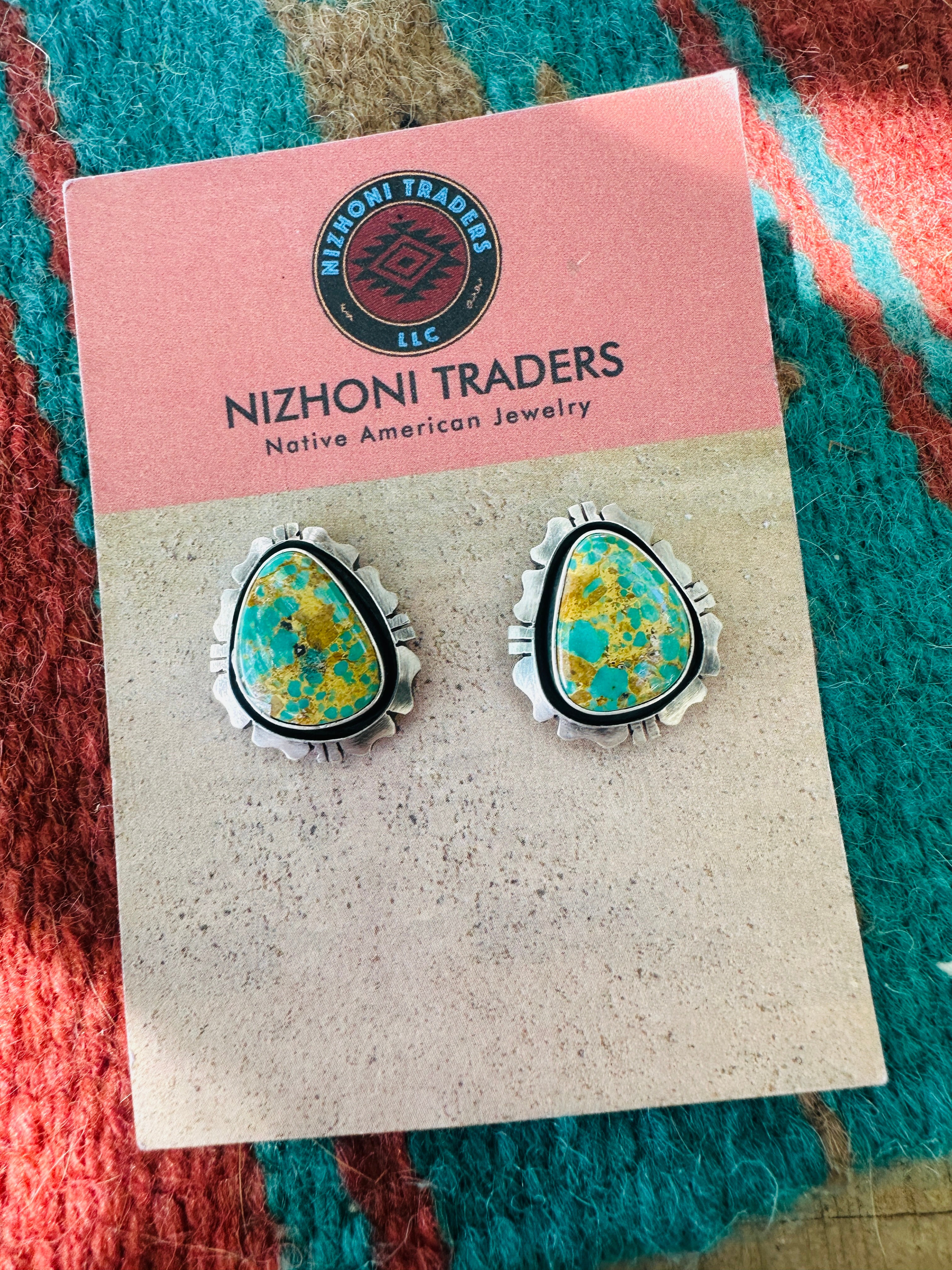 Handcrafted Sterling Silver & Royston Turquoise Post Earrings