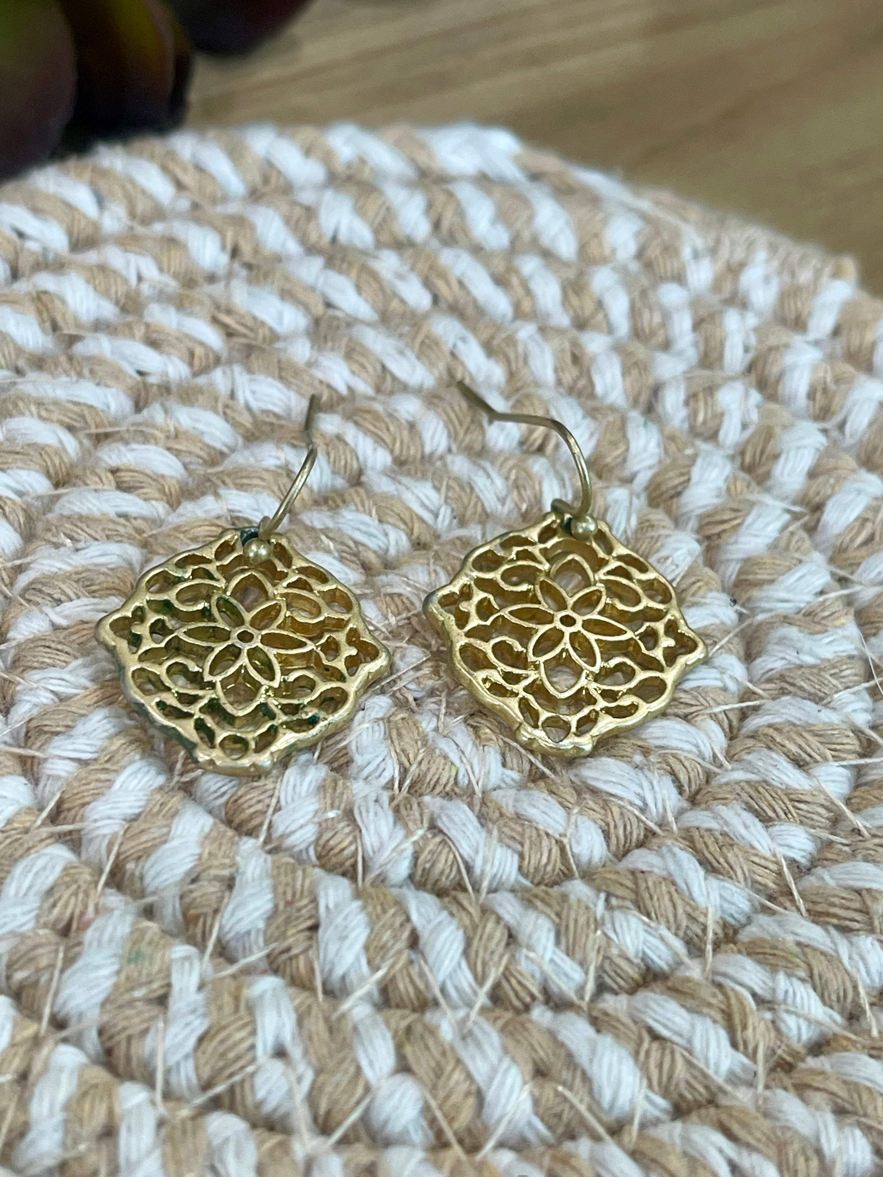 The Bijoux Vault Vintage Gold Plated Dangle Earrings