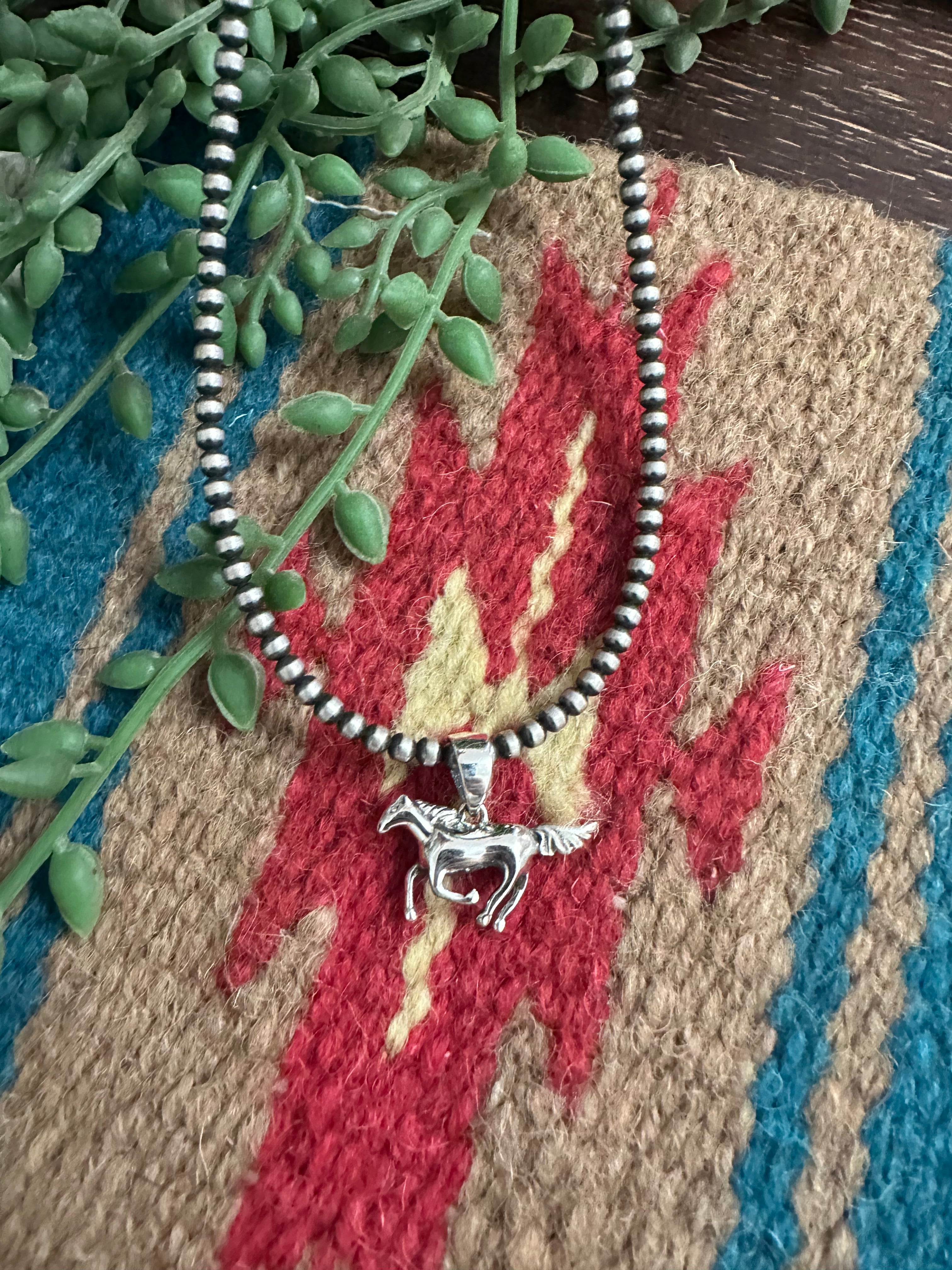 Beautiful Handmade Sterling Silver Horse Pendant