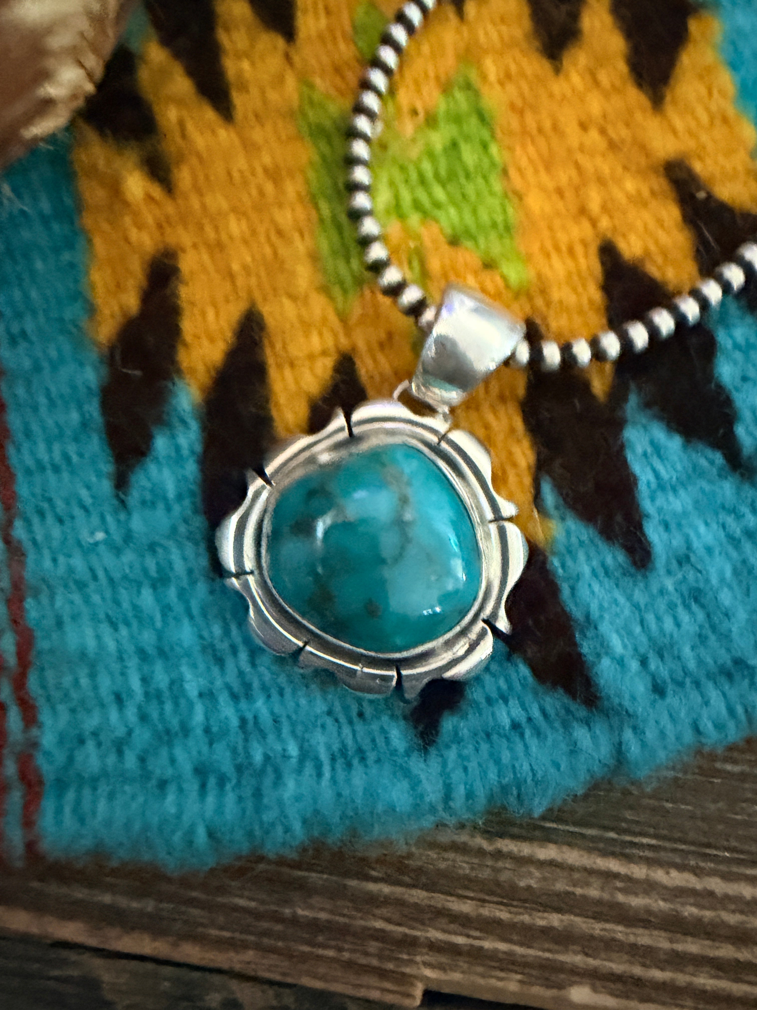 Handcrafted Sterling Silver and Turquoise Pendant