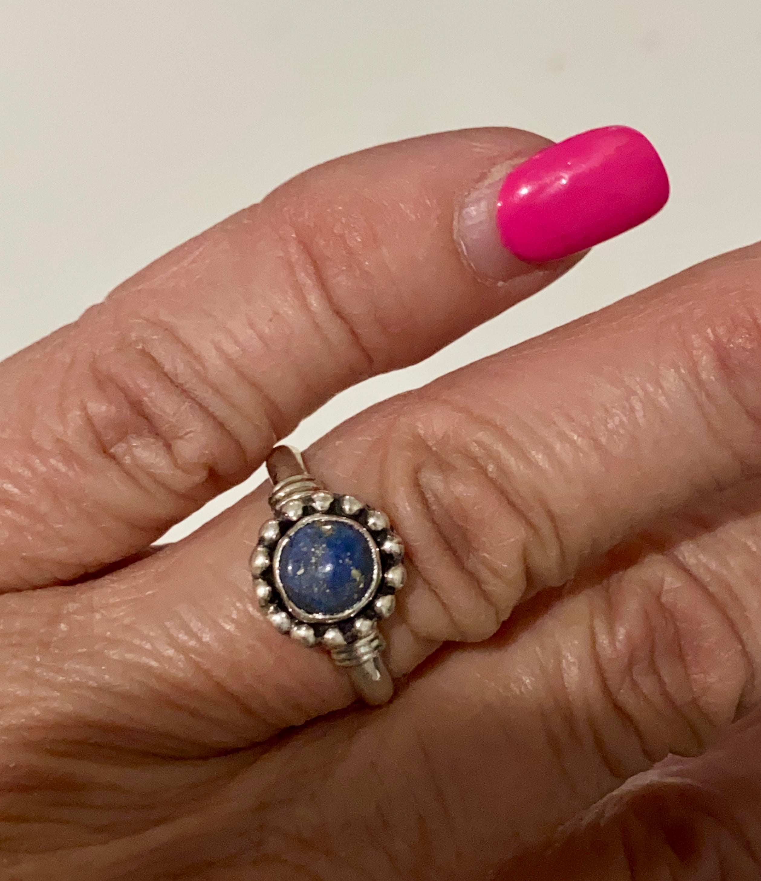 Navajo Lapis & Sterling Silver Twist Ring