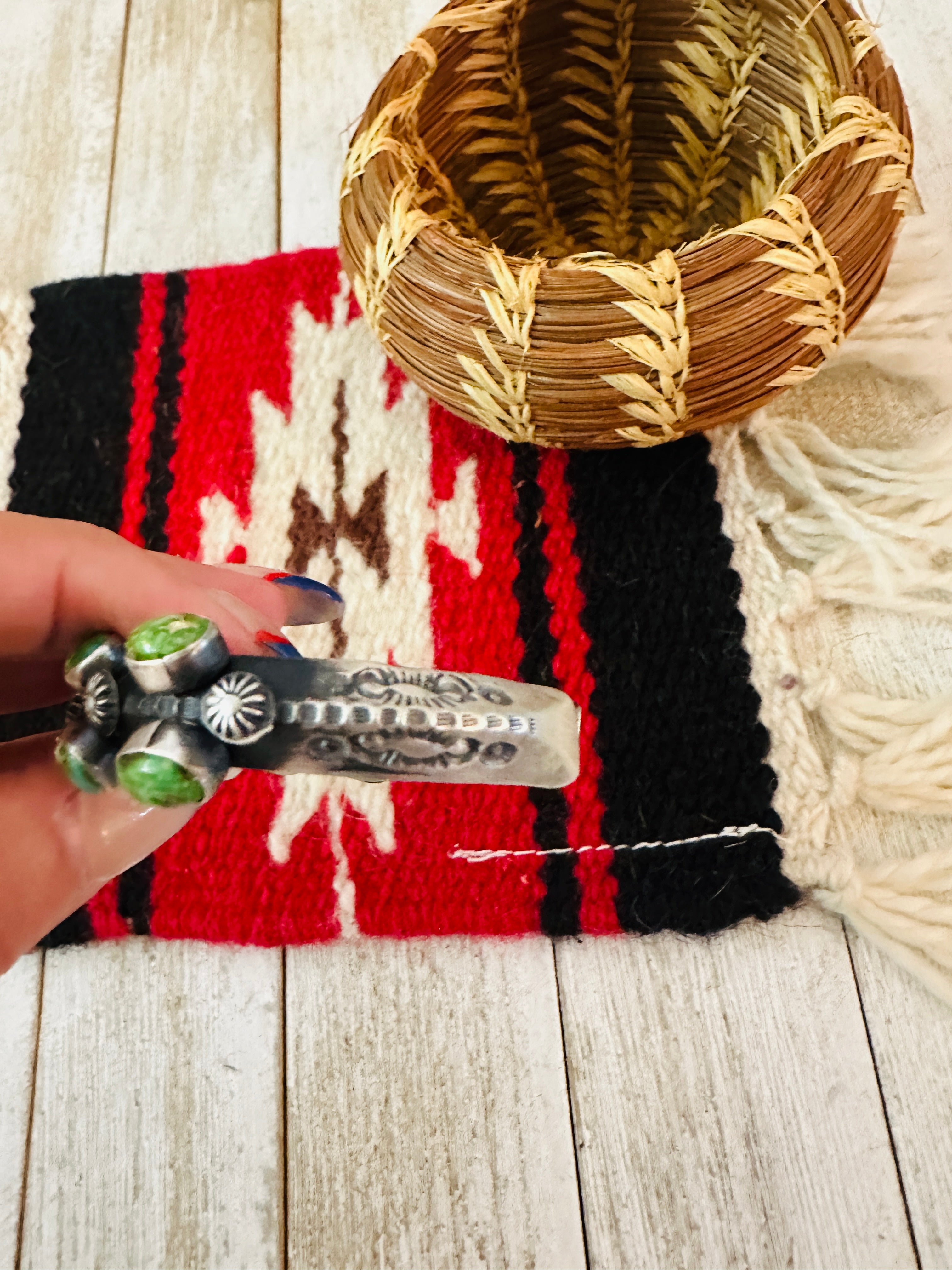 Handcrafted Sonoran Gold Turquoise & Sterling Silver Cuff Bracelet by Kevin Billah