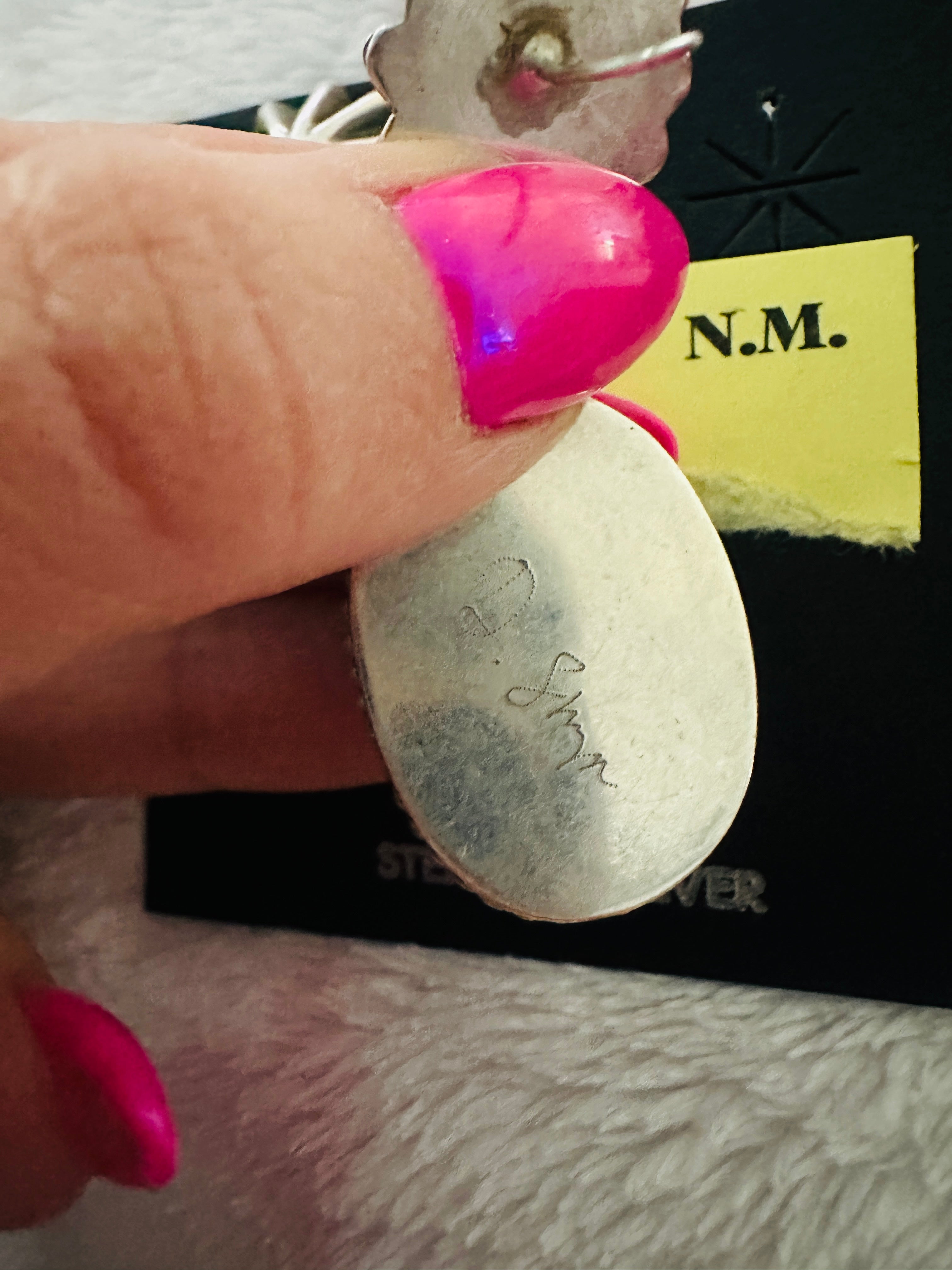 Handcrafted Old Pawn Sterling Silver & Turquoise Dangle Earrings