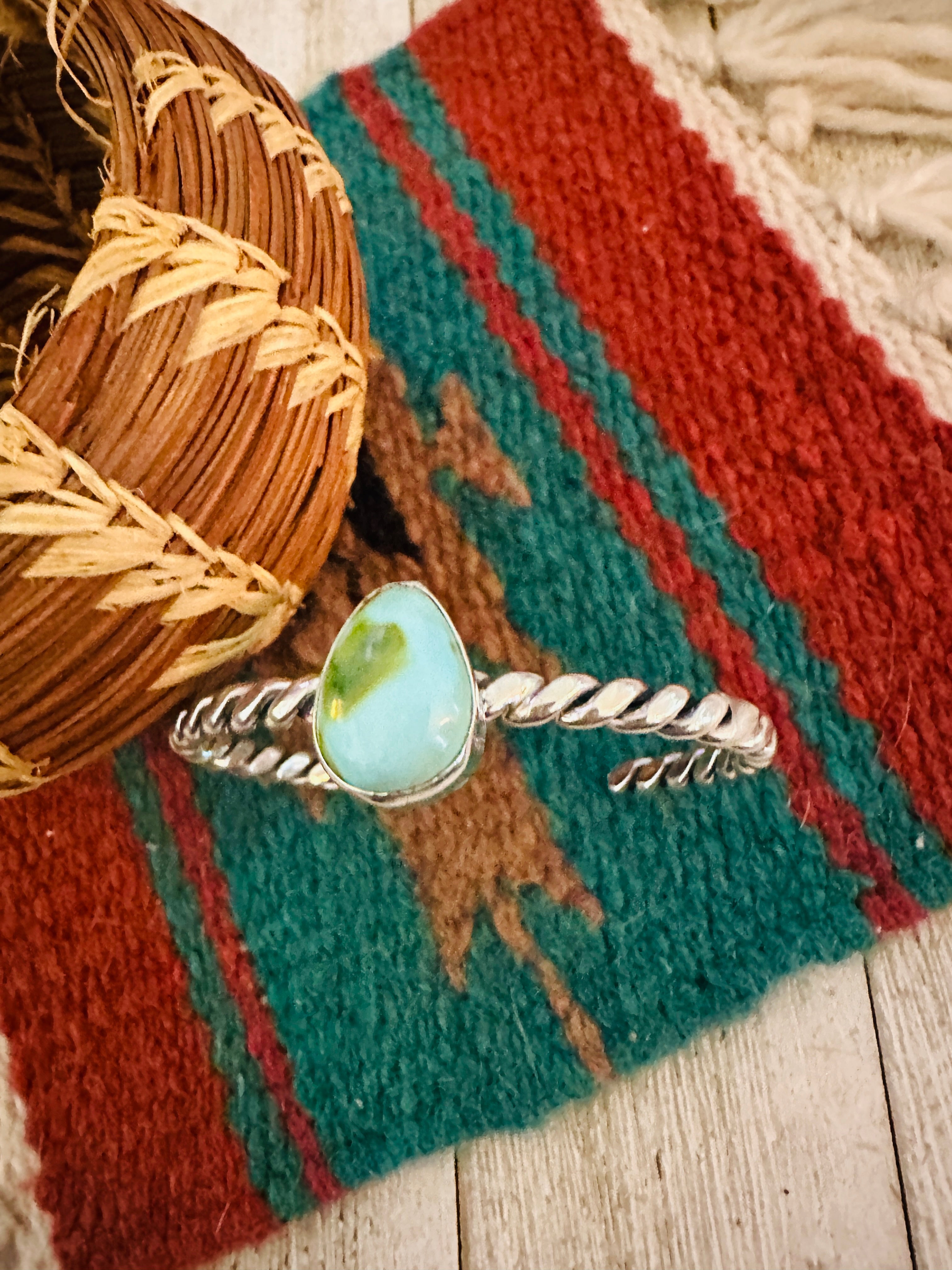Handcrafted Sterling Silver & Sonoran Gold Turquoise Cuff Bracelet