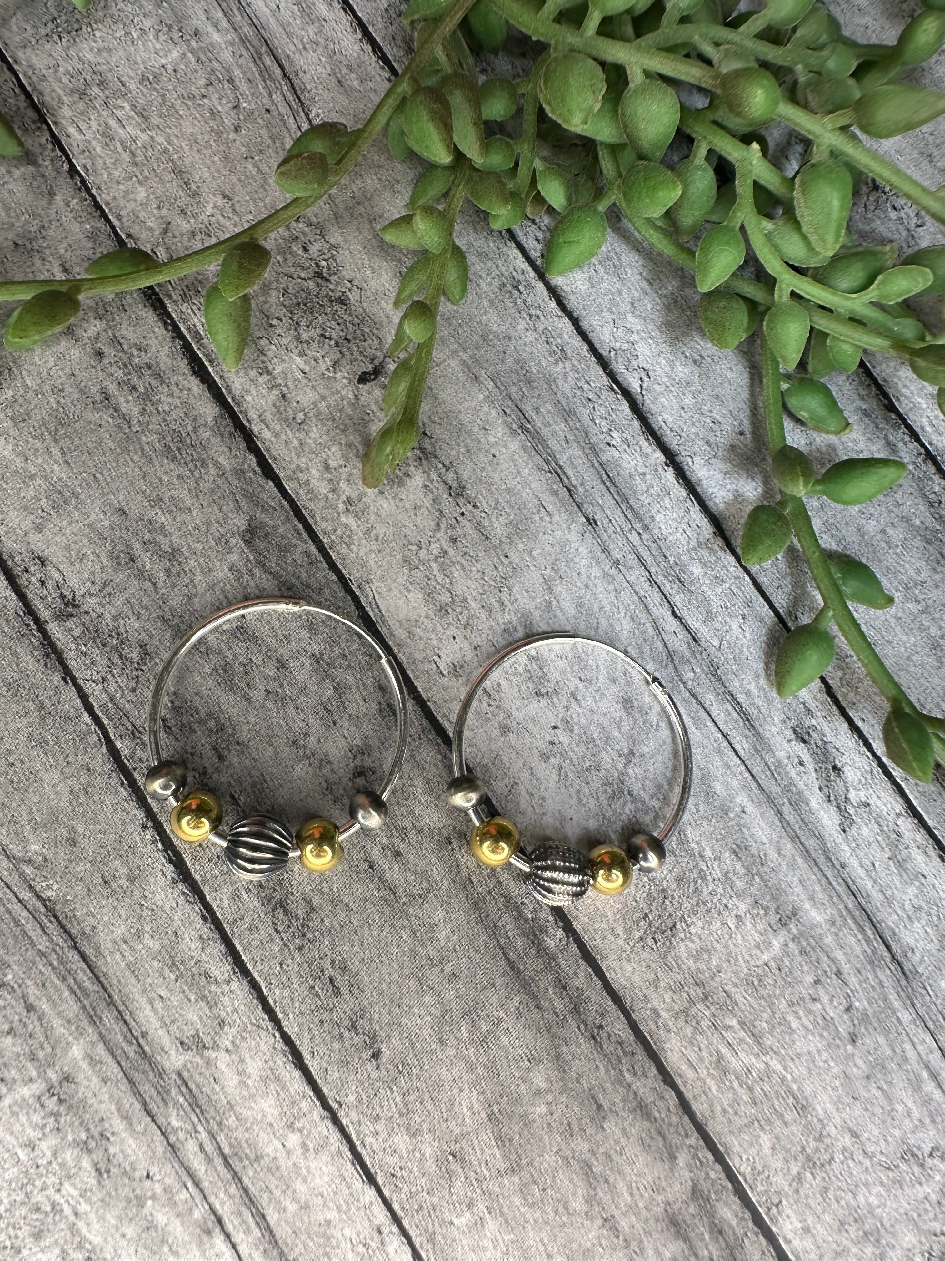 Handmade Sterling Silver Gold Plated Hoop Earrings