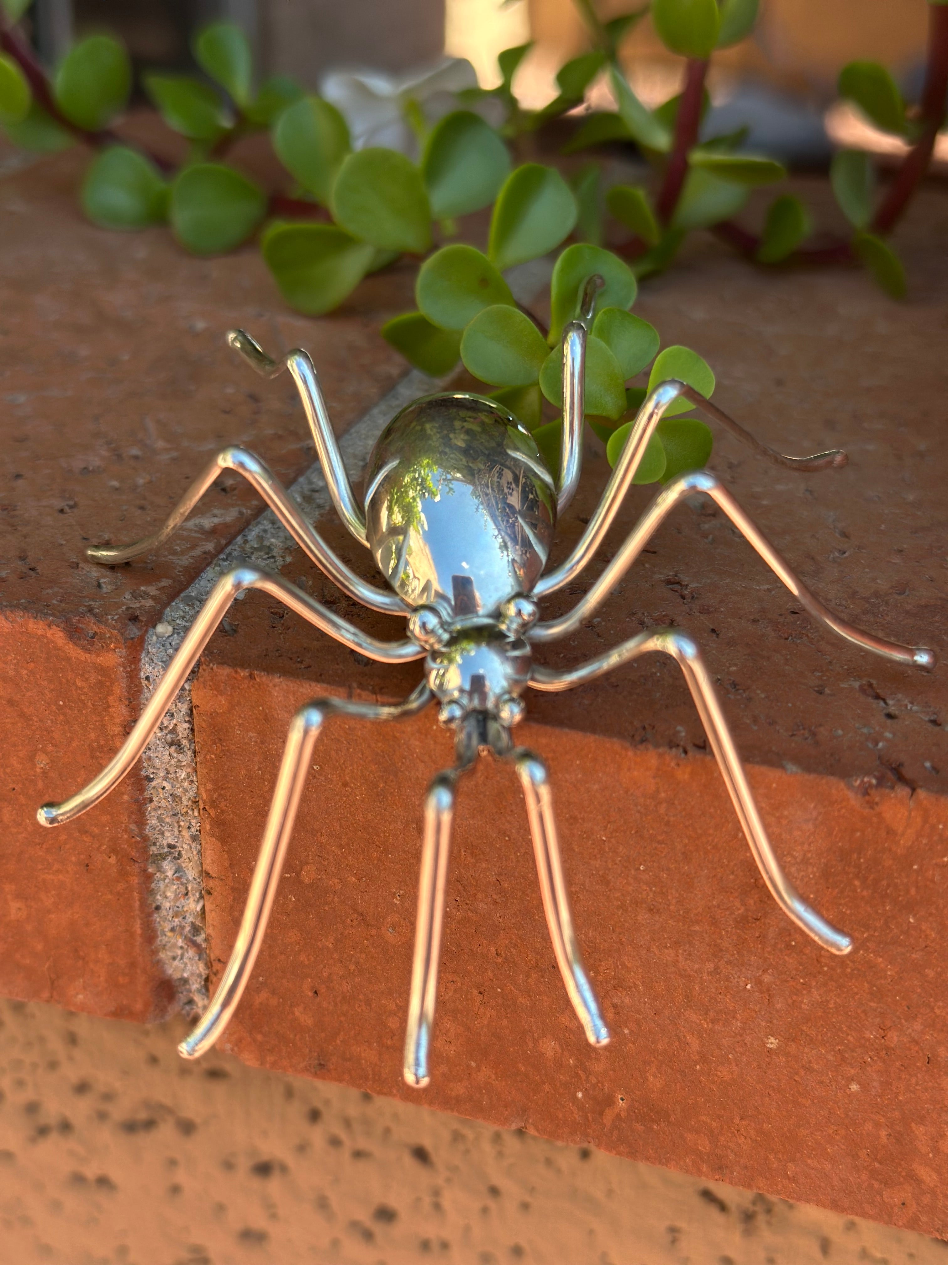 Handcrafted Sterling Silver Spider Brooch
