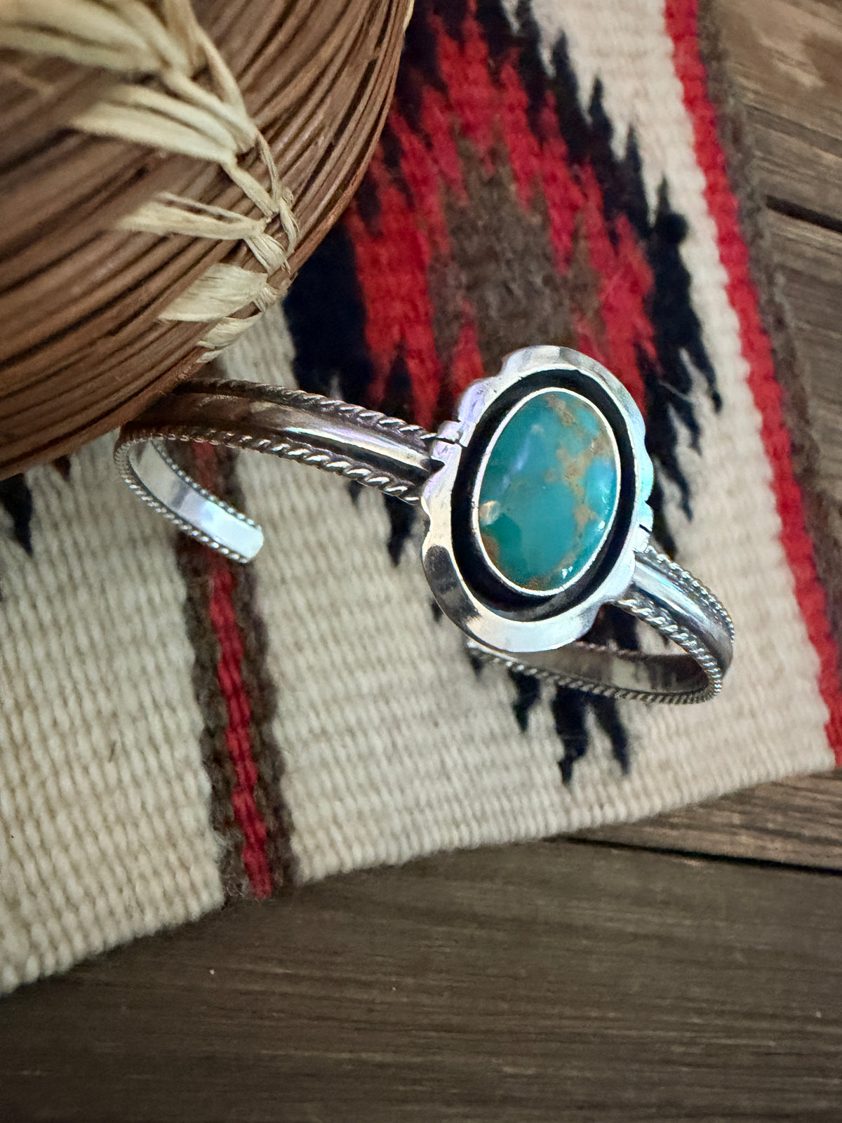Handcrafted Turquoise & Sterling Silver Cuff Bracelet