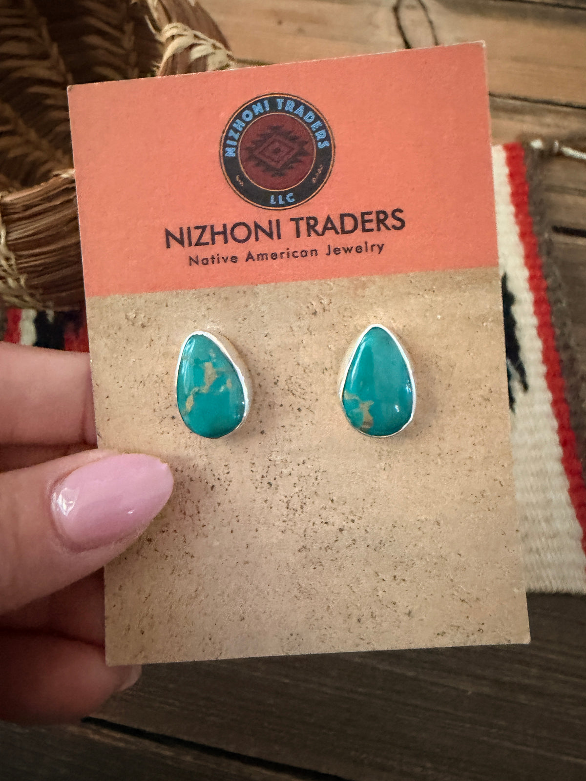Handcrafted Turquoise & Sterling Silver Stud Earrings