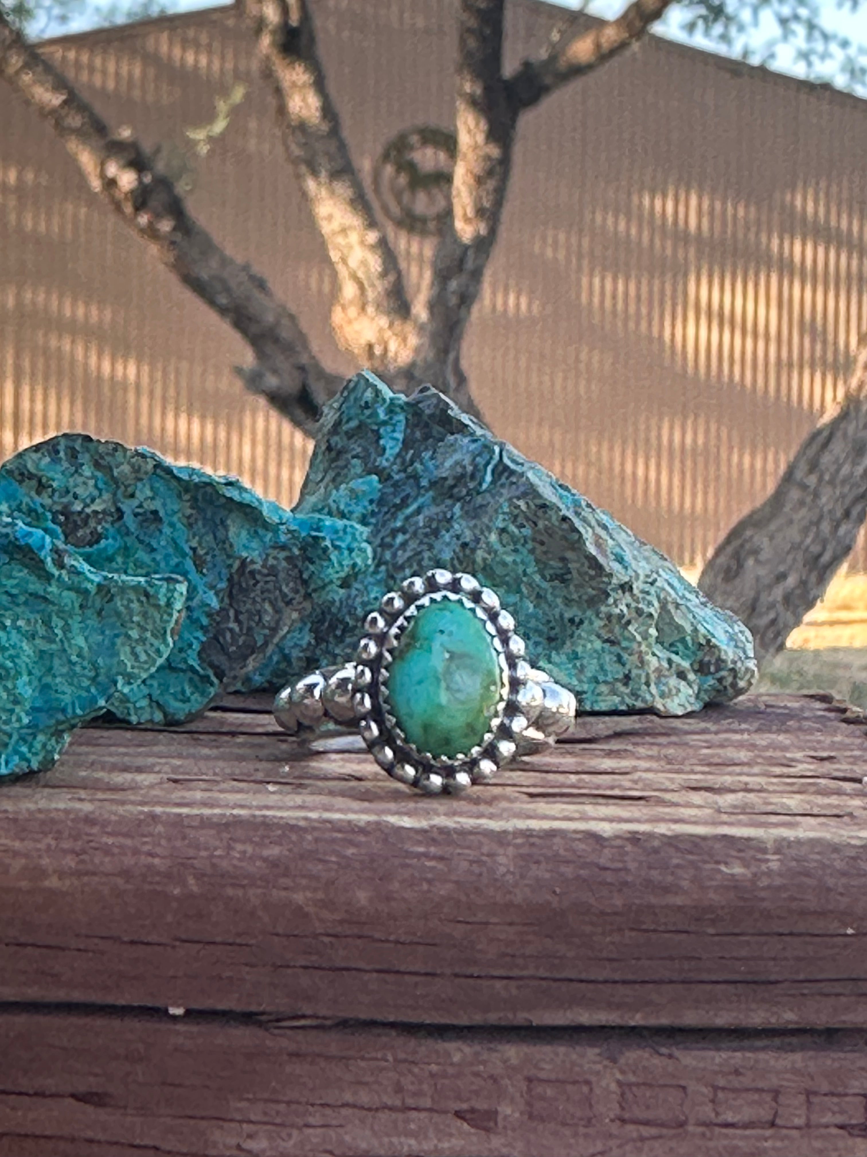 Handmade Sonoran Mountain Turquoise And Sterling Silver Adjustable Ring