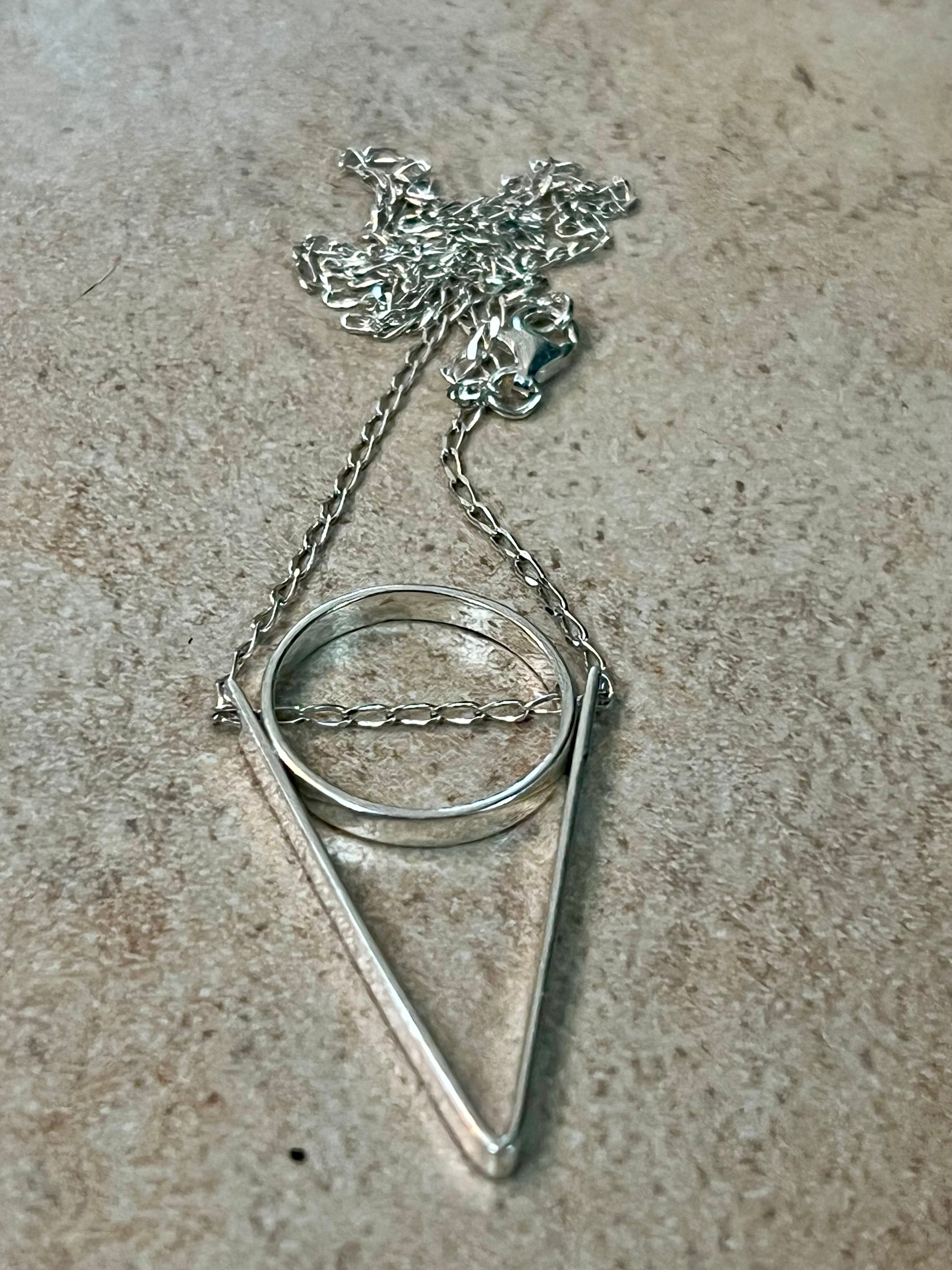 Circle & Triangle Sterling Silver Necklace