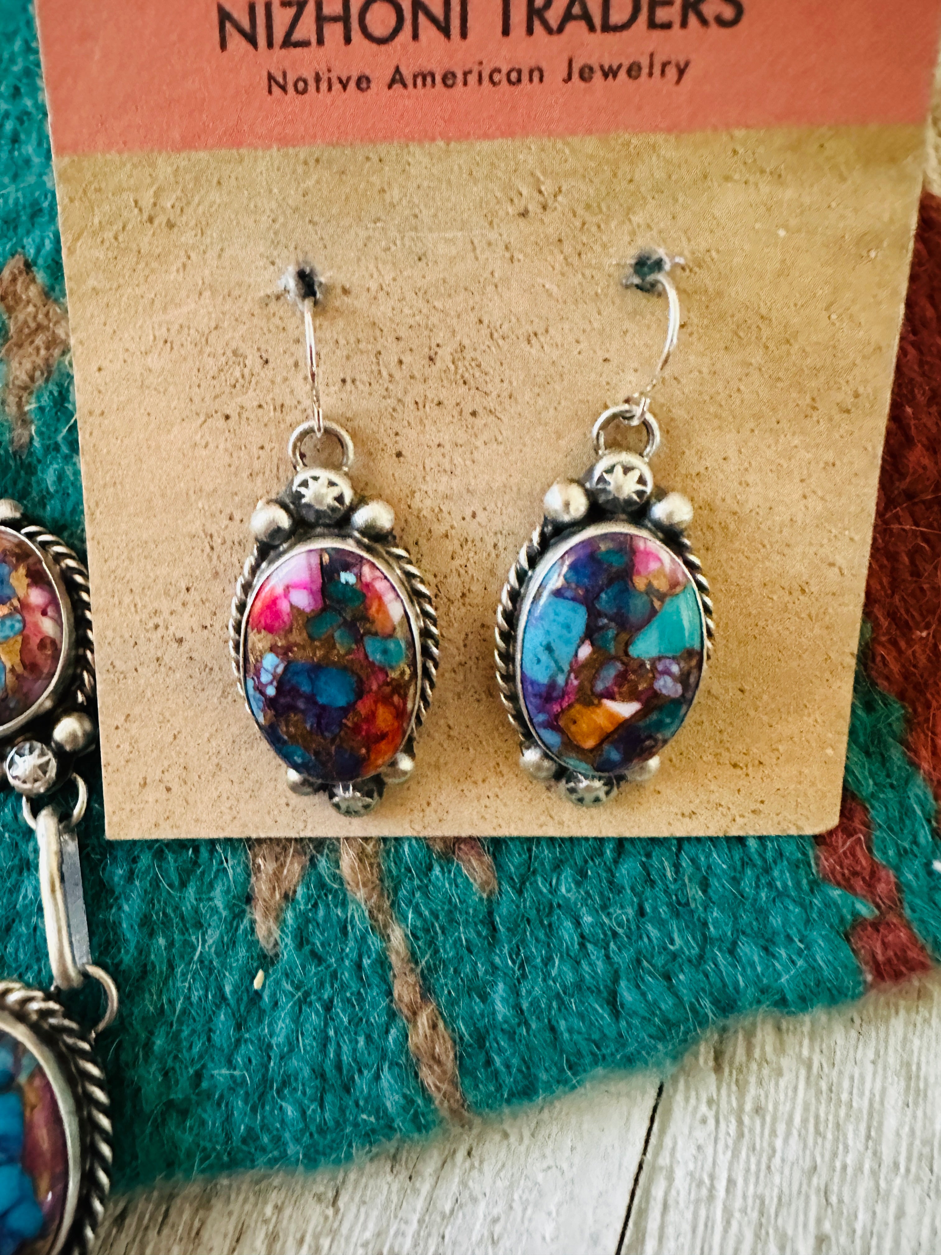 Handcrafted Sterling Silver & Pink Dream Mojave Lariat Necklace Set by Augustine Largo