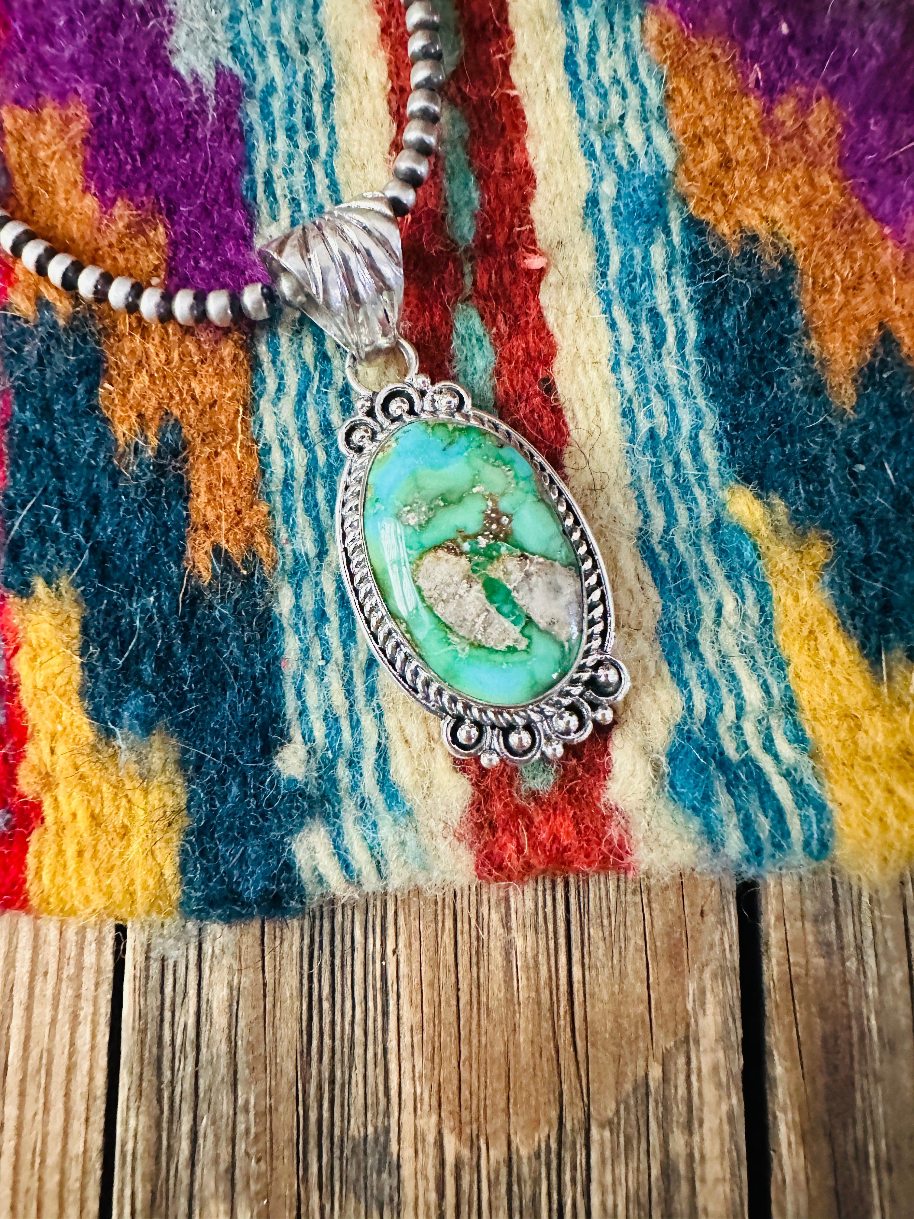 Handcrafted Sterling Silver & Sonoran Mountain Turquoise Pendant