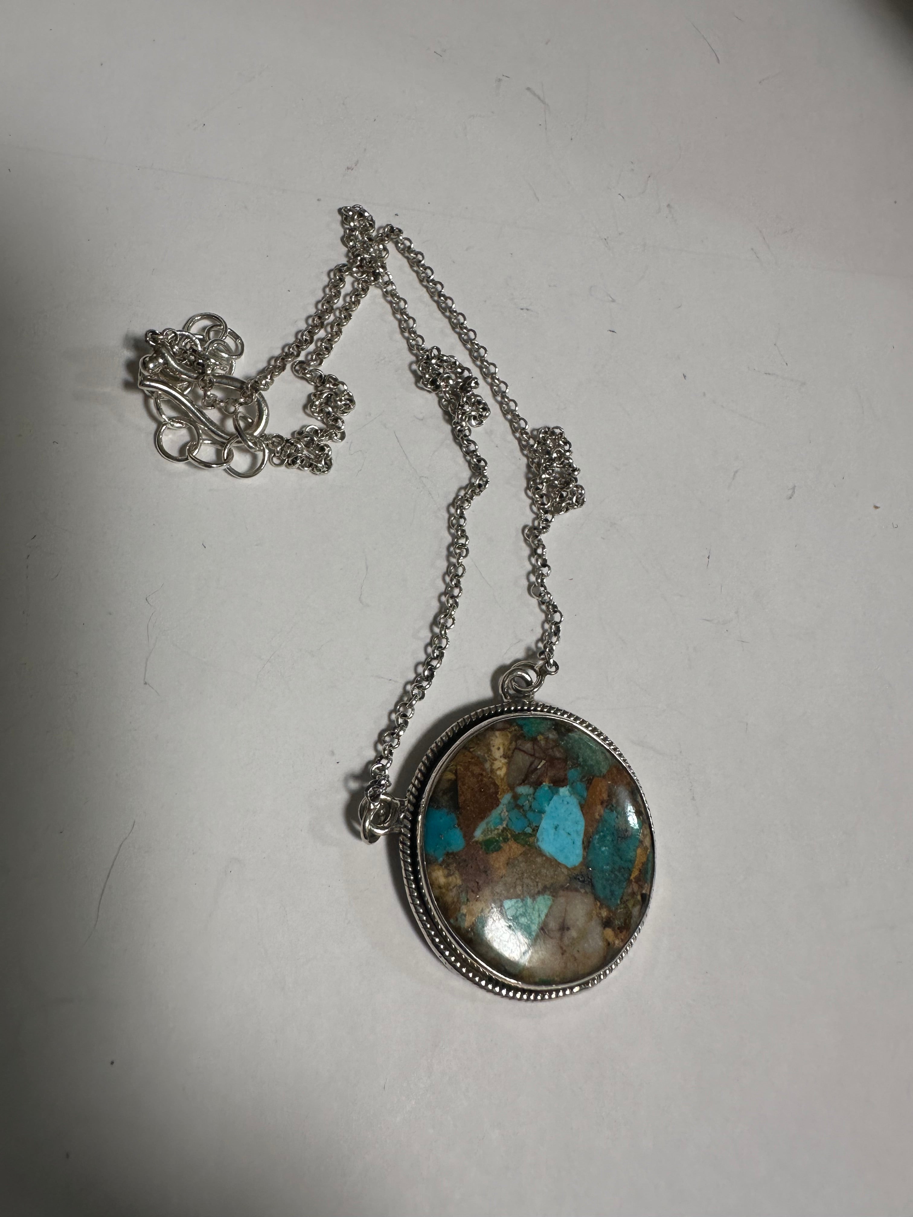 Handmade Sterling Silver & Royston Turquoise Necklace