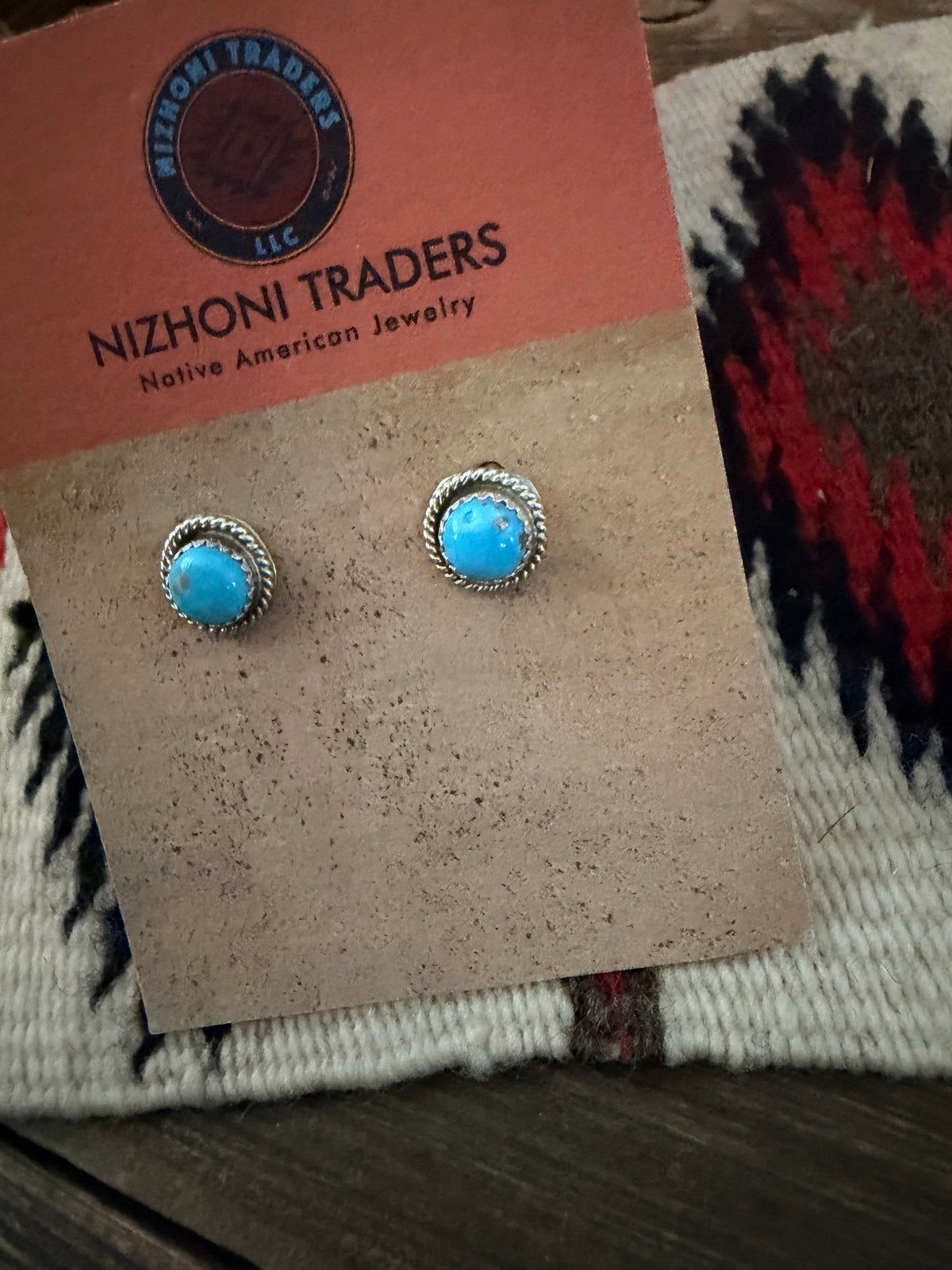 Handcrafted Sterling Silver & Turquoise Stud Earrings