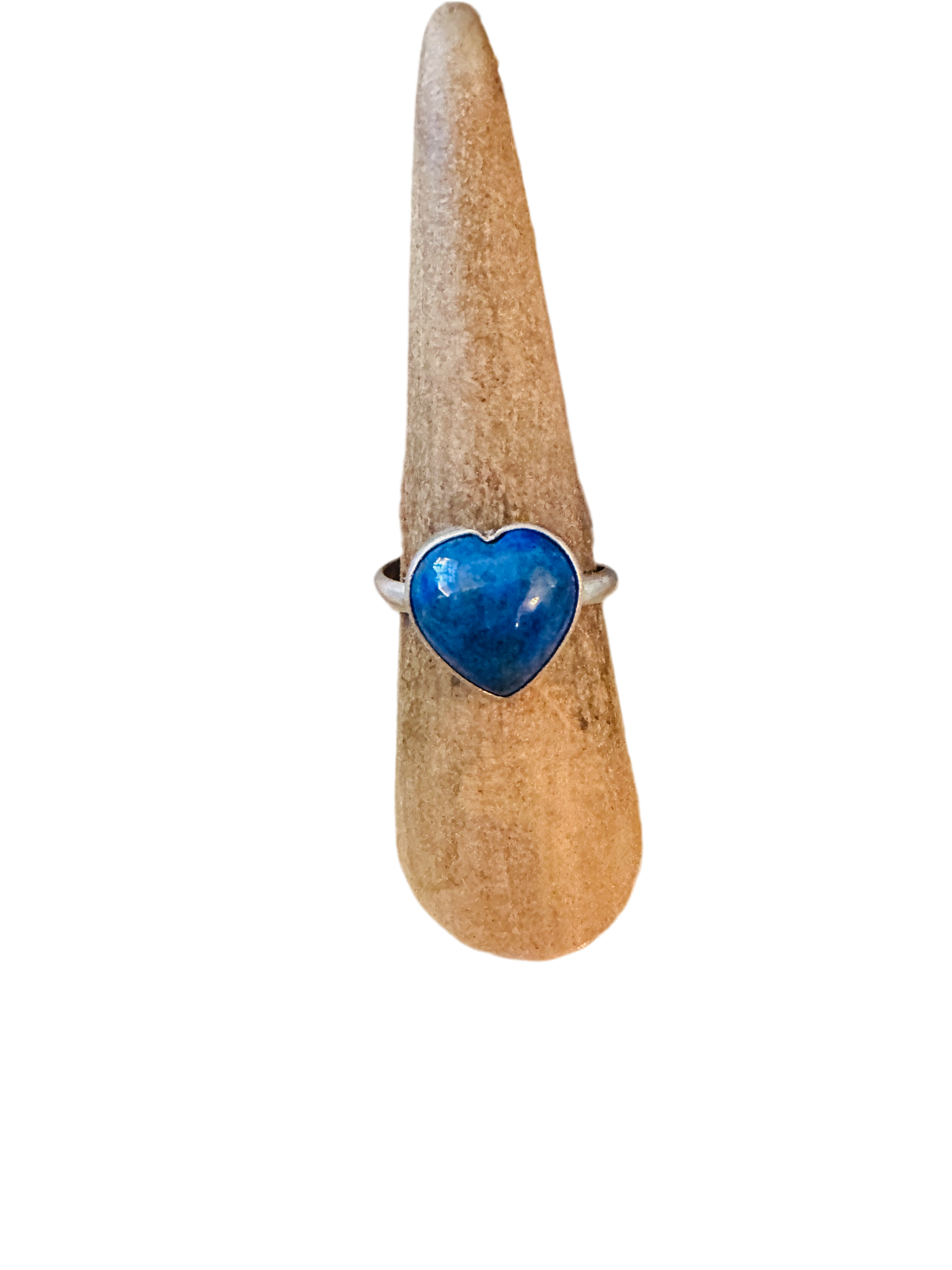 Handcrafted Sterling Silver & Lapis Adjustable Heart Ring