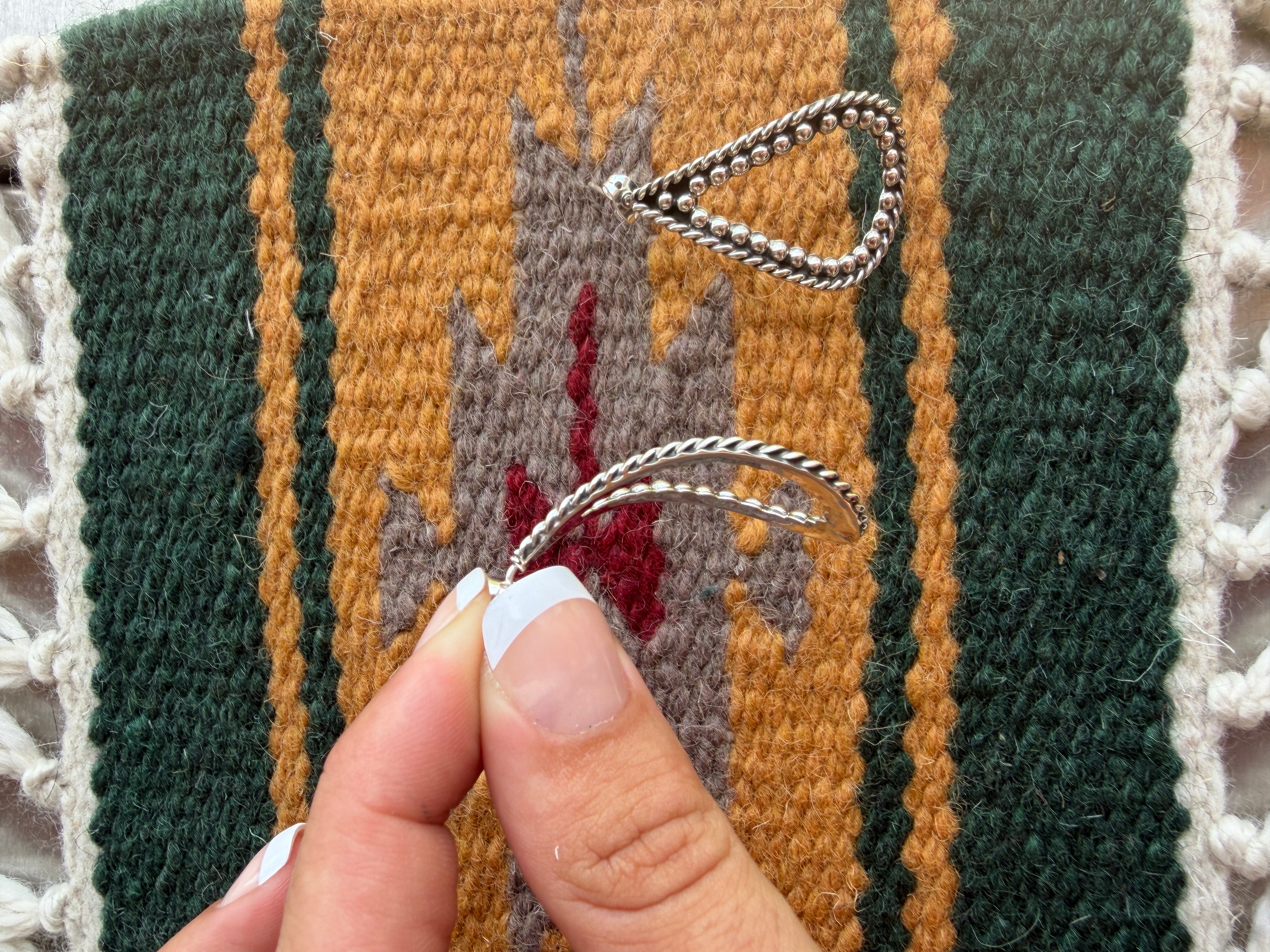 Handmade Sterling Silver Post Dangle Earrings