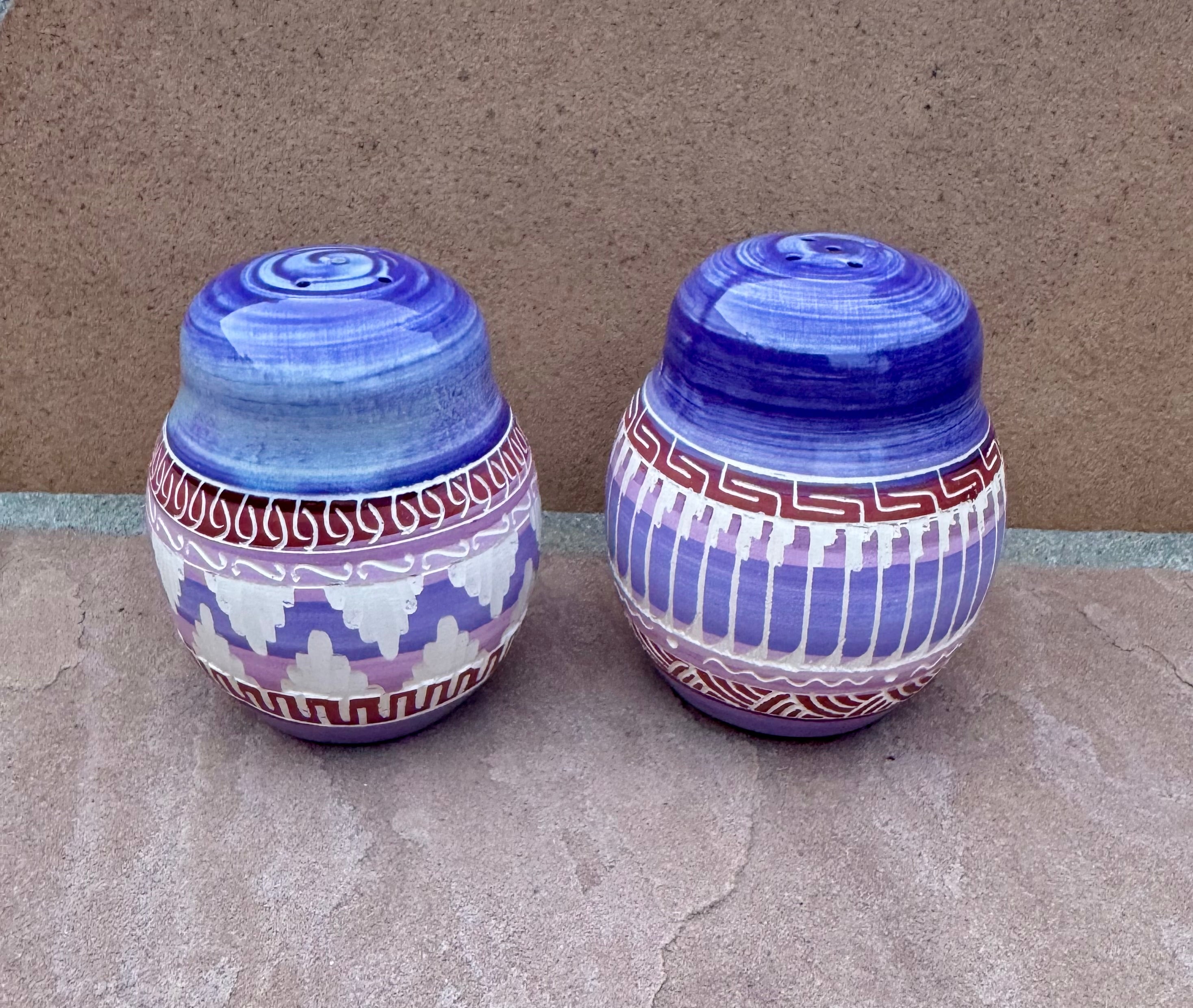 Handcrafted Purple Salt & Pepper Shakers “Cassandra King”