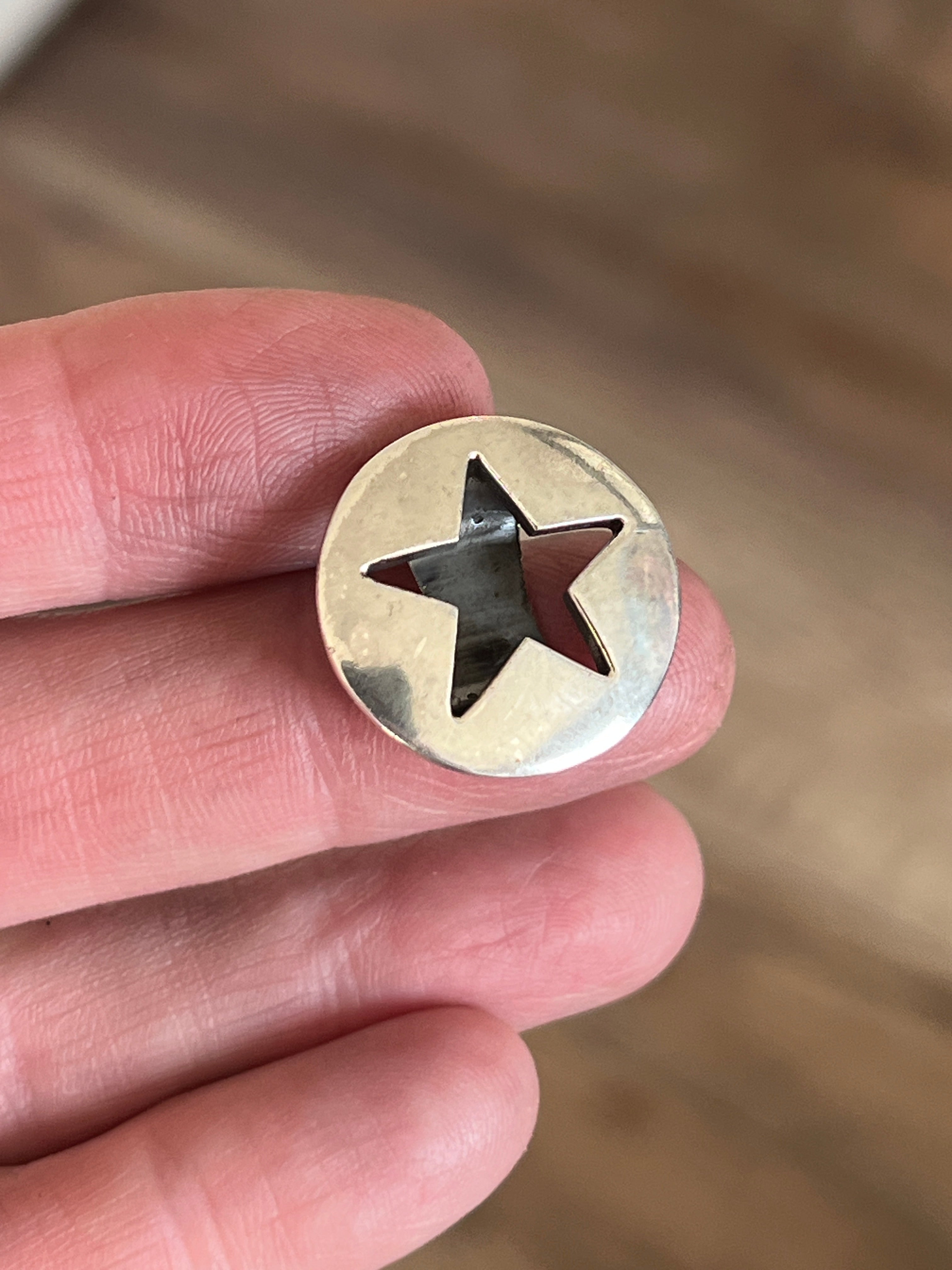 Sterling Silver Concho Slide with Star Cut Out