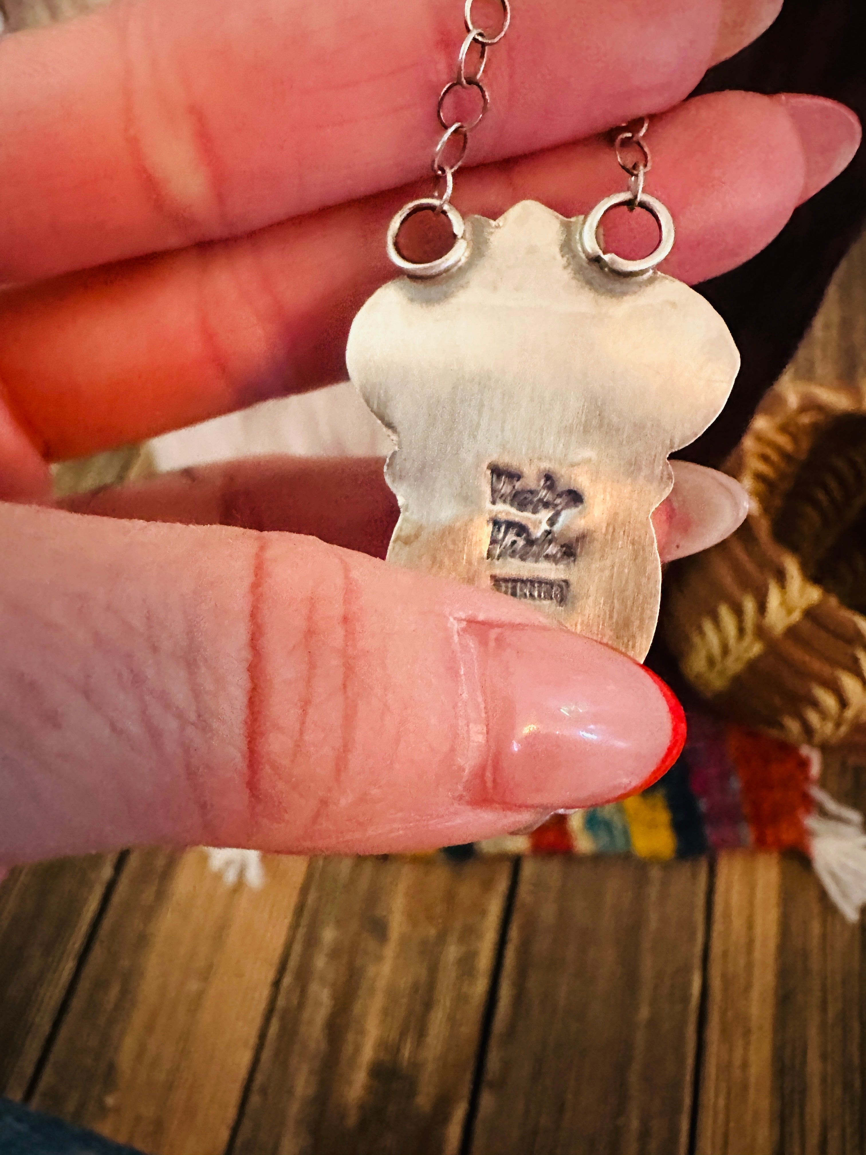 Handcrafted Sonoran Mountain Turquoise & Sterling Silver Necklace by Vicky Hicks