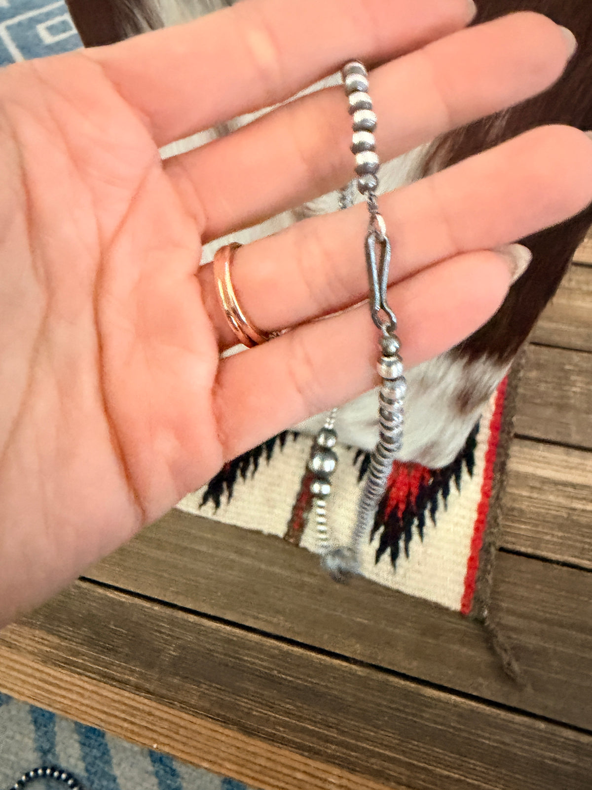 Handcrafted Sterling Silver Pearl 18” Beaded Necklace