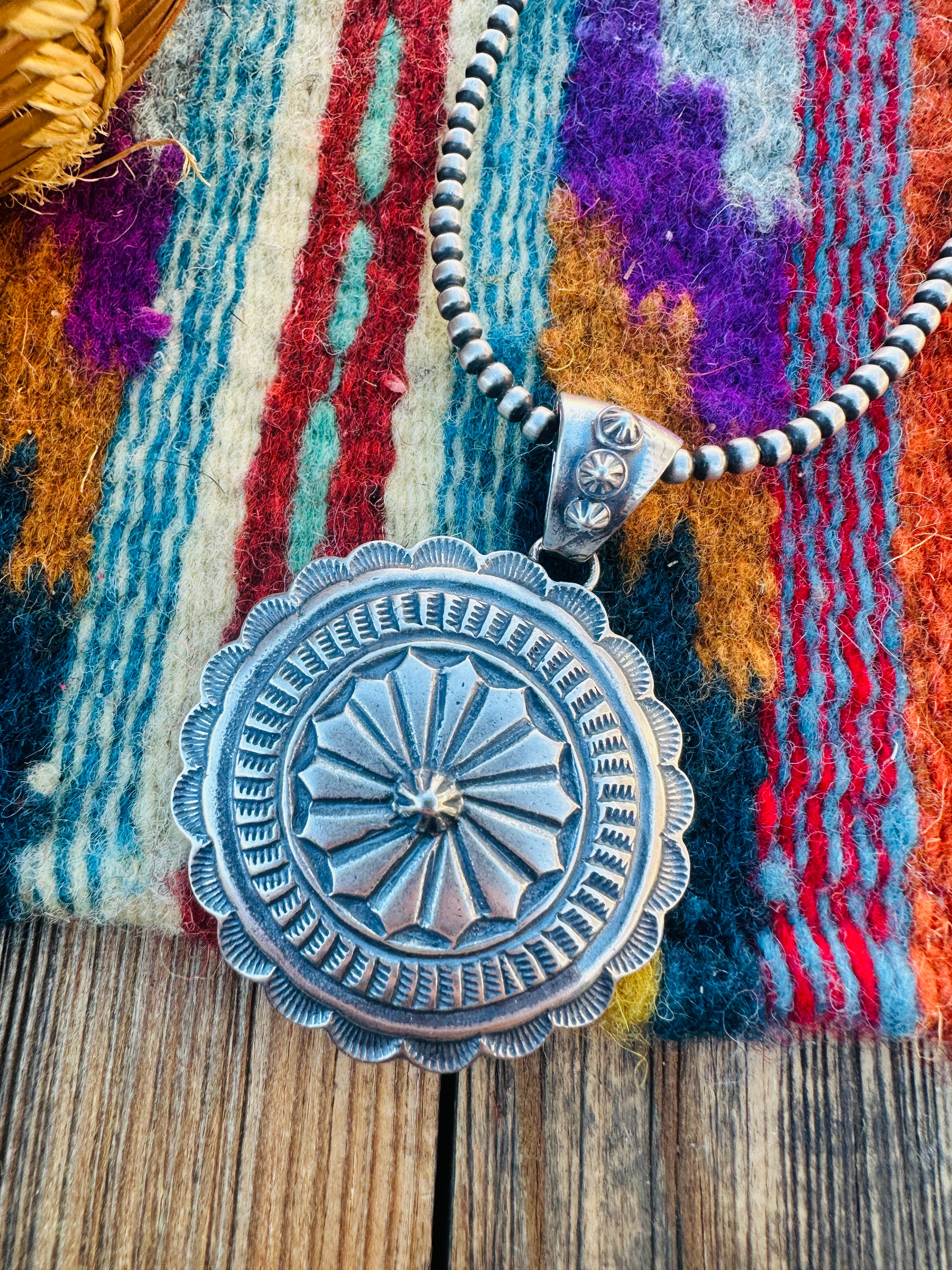 Handcrafted Sterling Silver Concho Pendant