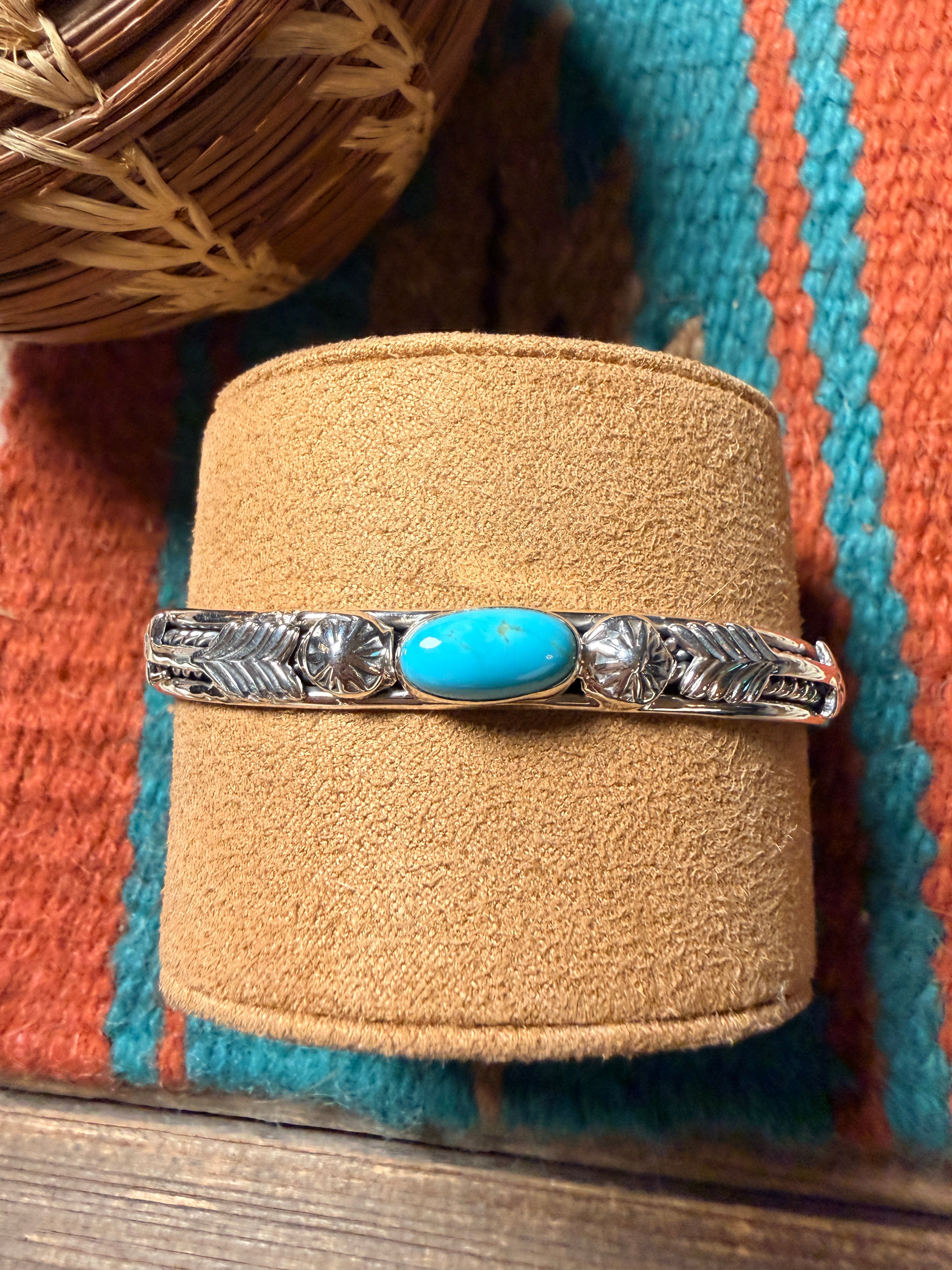 Handcrafted Turquoise & Sterling Silver Cuff Bracelet