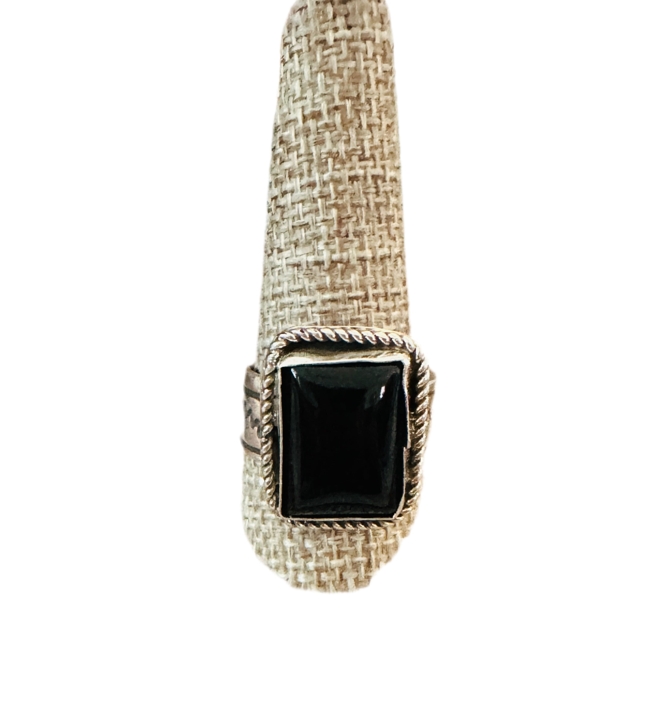 Handcrafted Old Pawn Sterling Silver & Onyx Ring