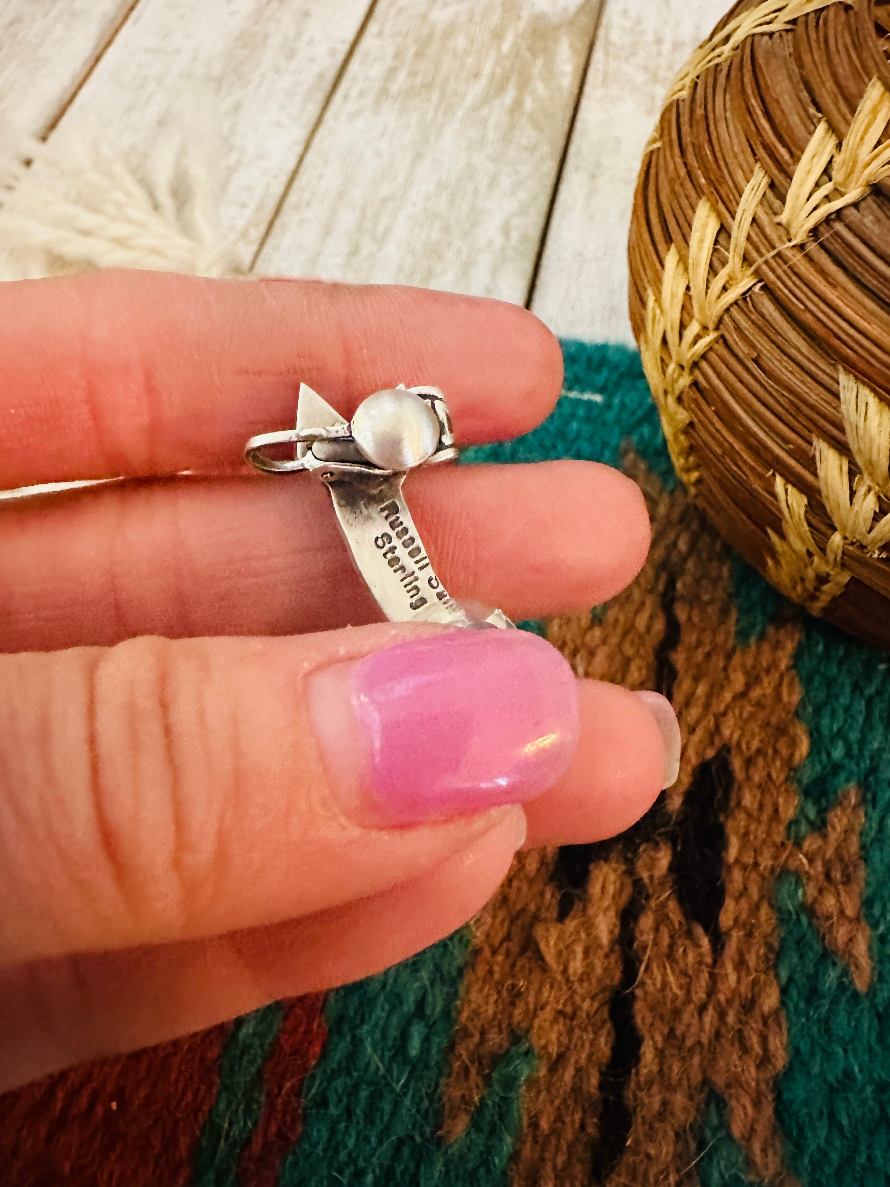 Navajo Orange Spiny & Sterling Silver Arrow Earring