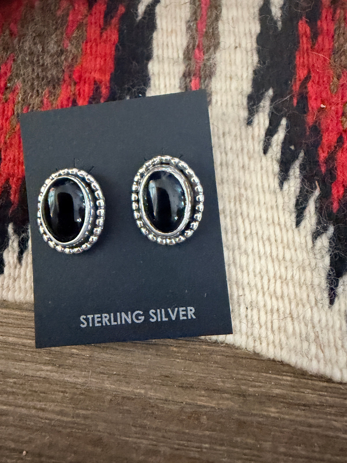 Handcrafted Onyx & Sterling Silver Post Earrings