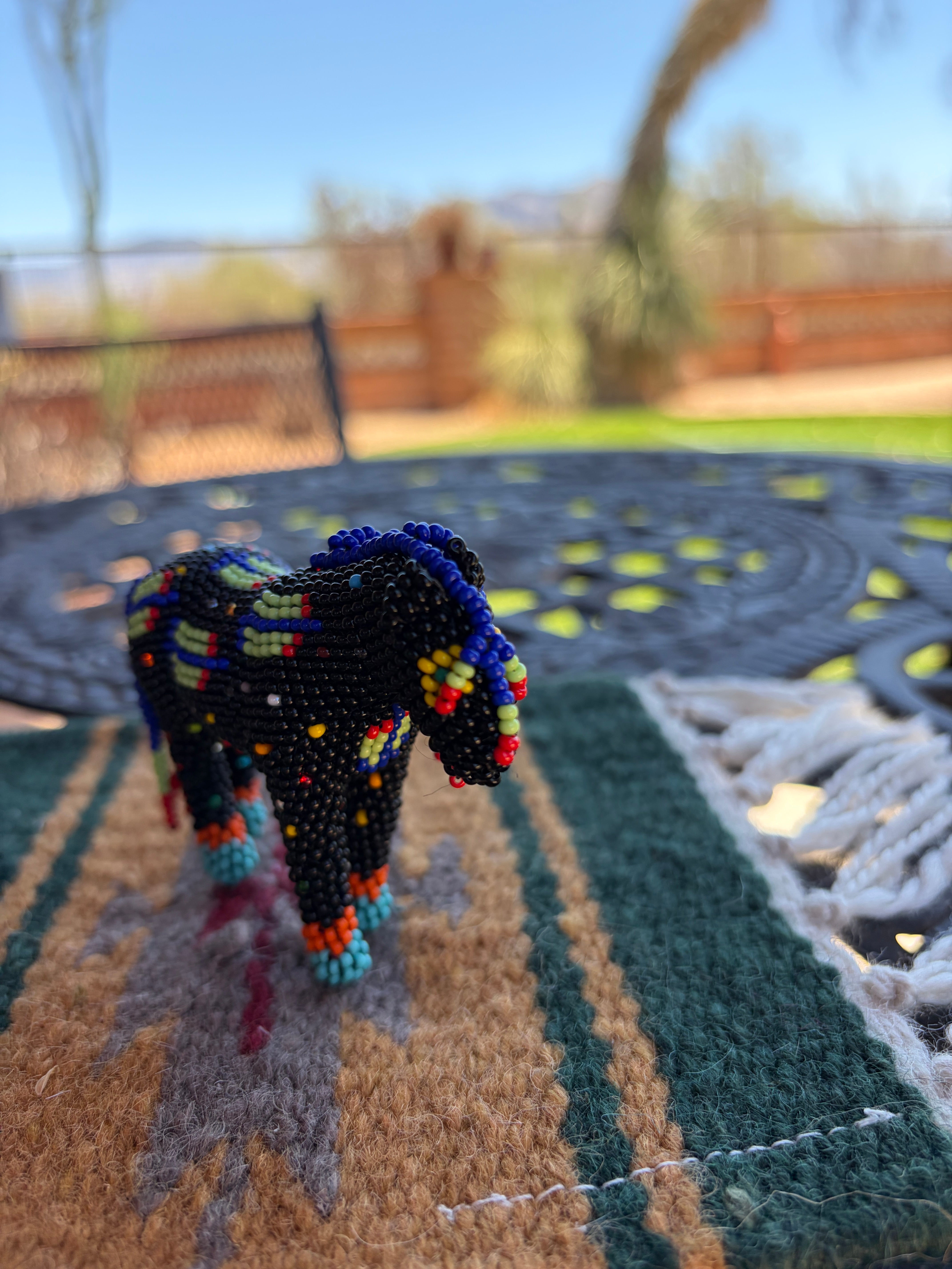 Handmade Peyote Stitched Horse Figurine- Black 12