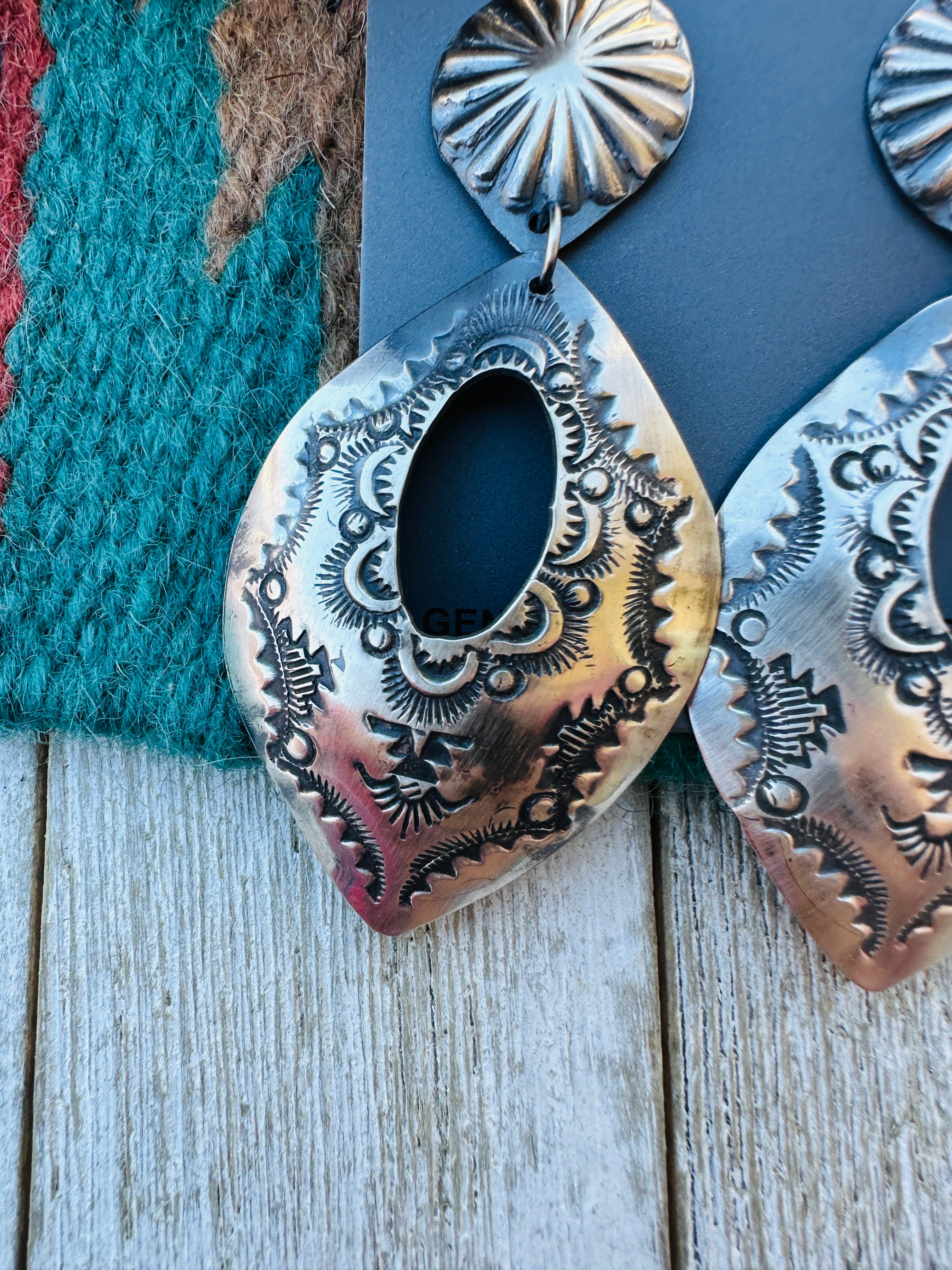 Handcrafted Sterling Silver Concho Dangle Earrings