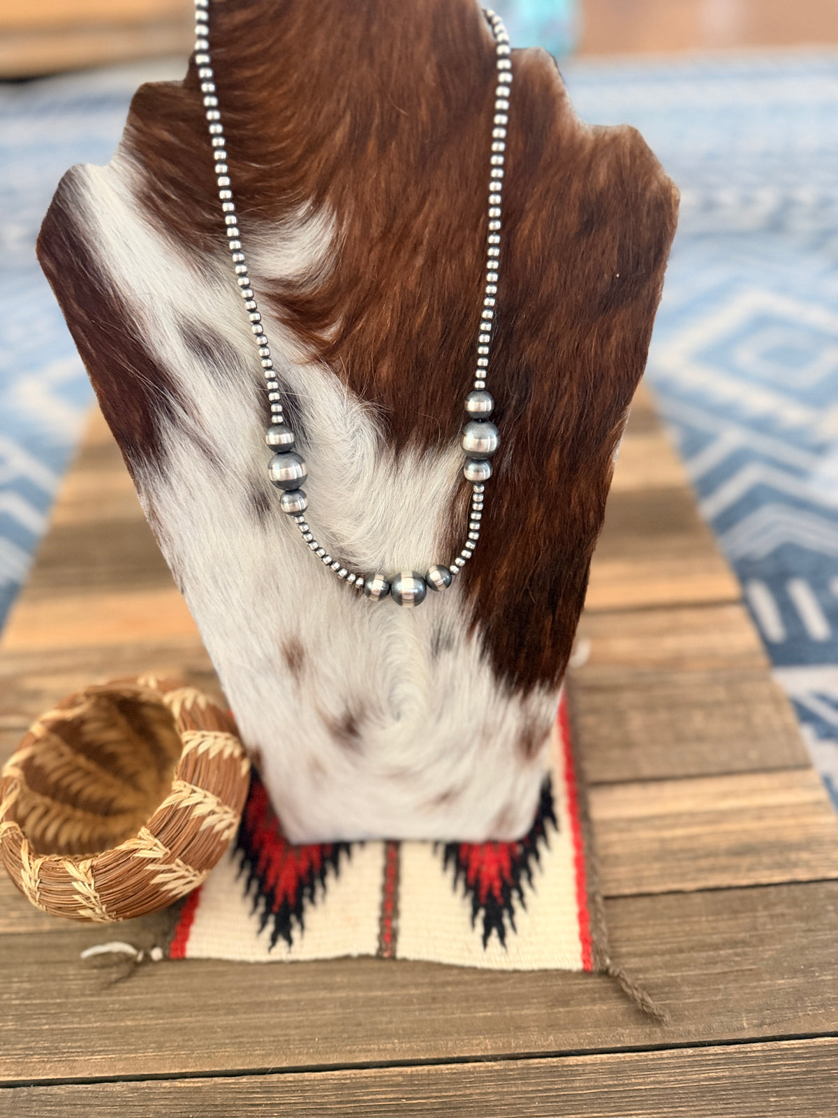 Handcrafted Sterling Silver Pearl 18” Beaded Necklace