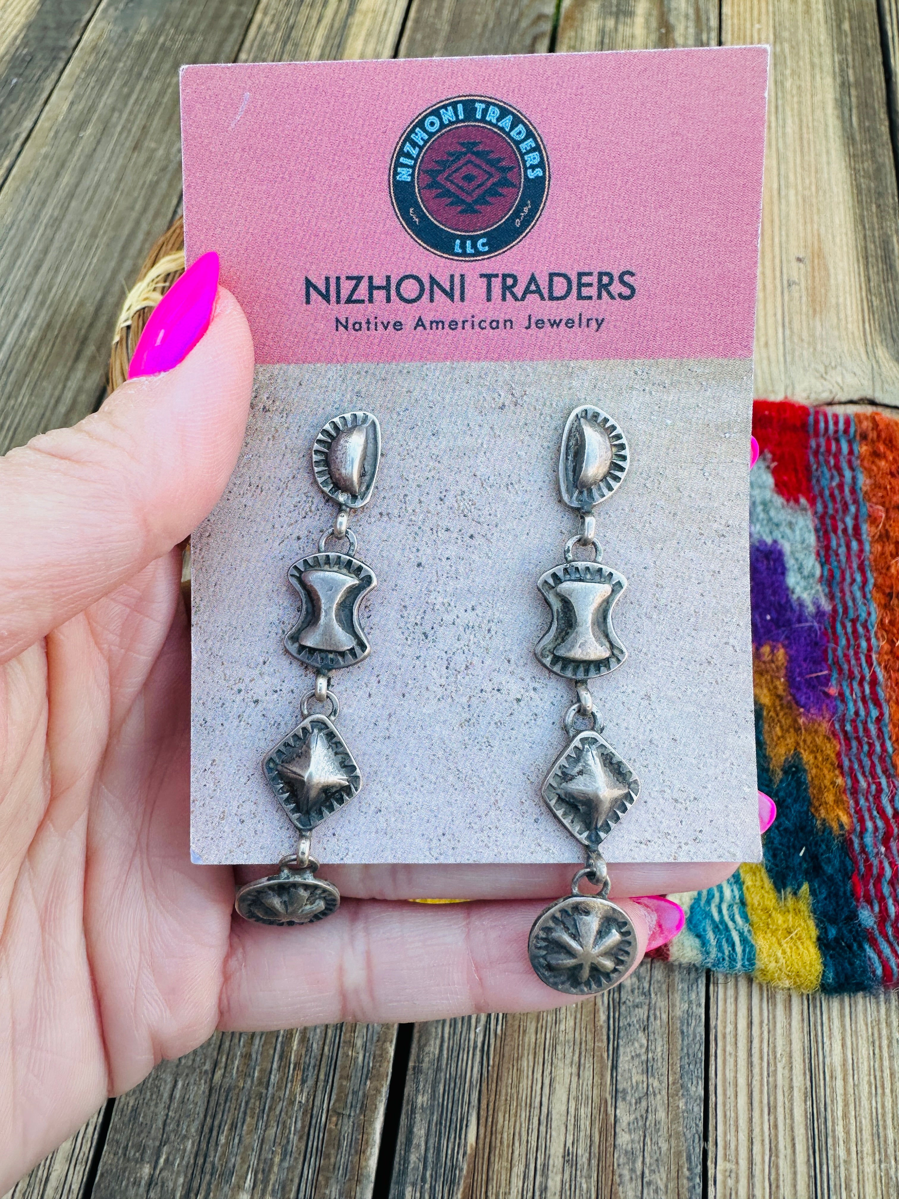 Handcrafted Sterling Silver Dangle Earrings by Dakota Willie